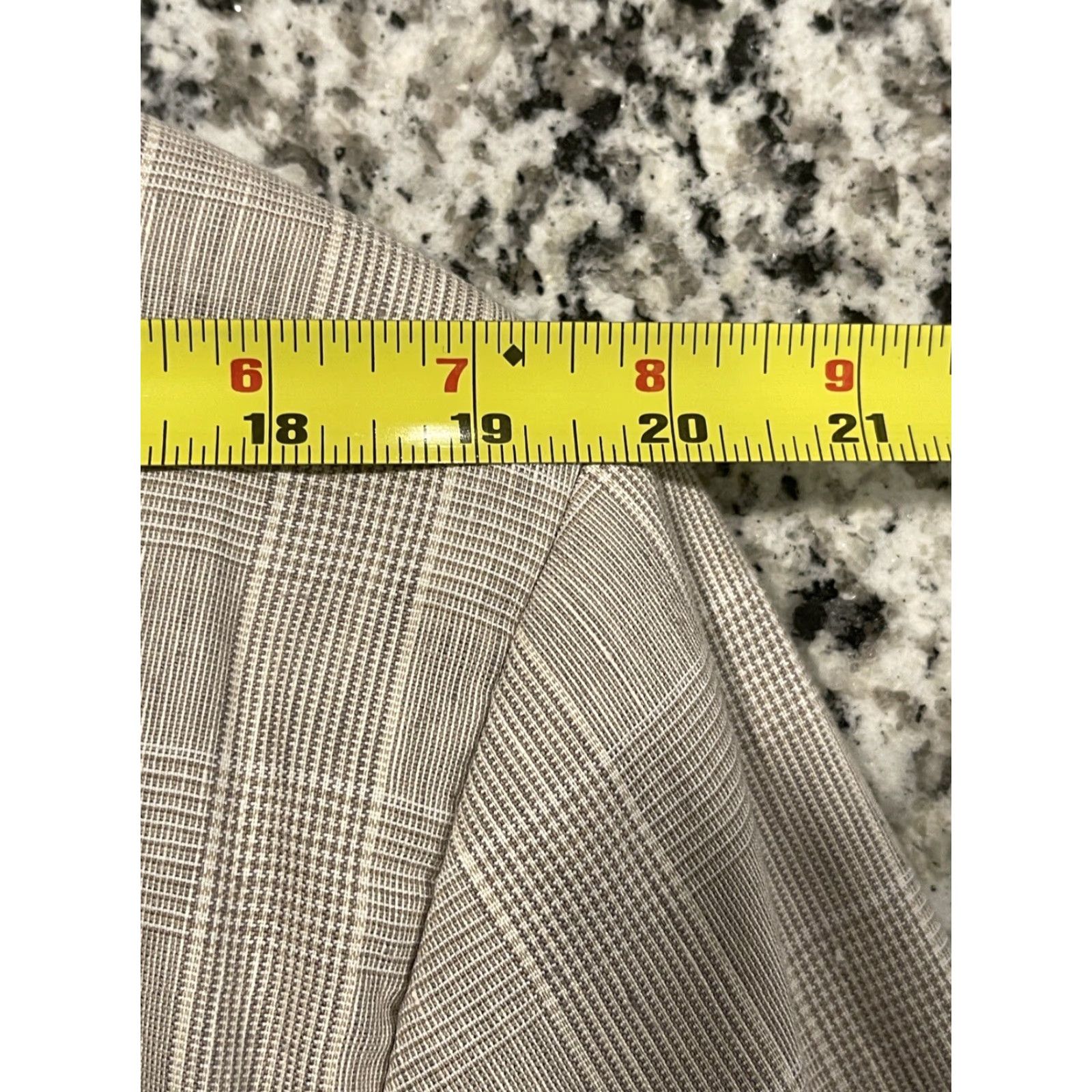 Stafford STAFFORD Linen Blend Slim Fit Blazer Brown Plaid Men Size 52R Size 52R - 6 Thumbnail