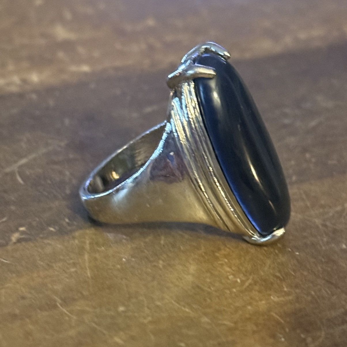 Vintage Vintage silver tone gray cats eye stone ring Size ONE SIZE - 6 Thumbnail