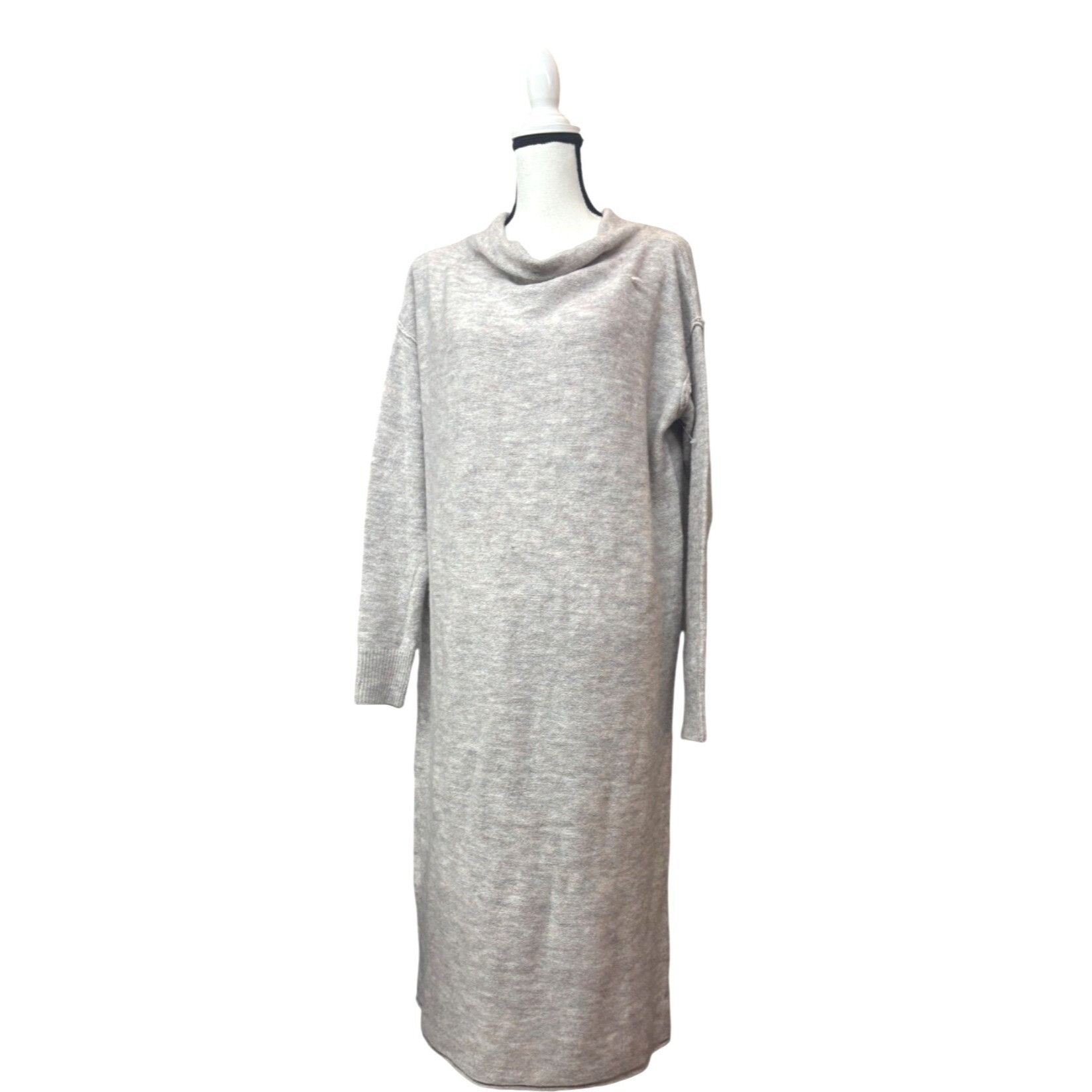Other Stitchdrop Women’s Cowl Neck Soft Midi Tunic Dress, Heather Size XS / US 0-2 / IT 36-38 - 3 Thumbnail