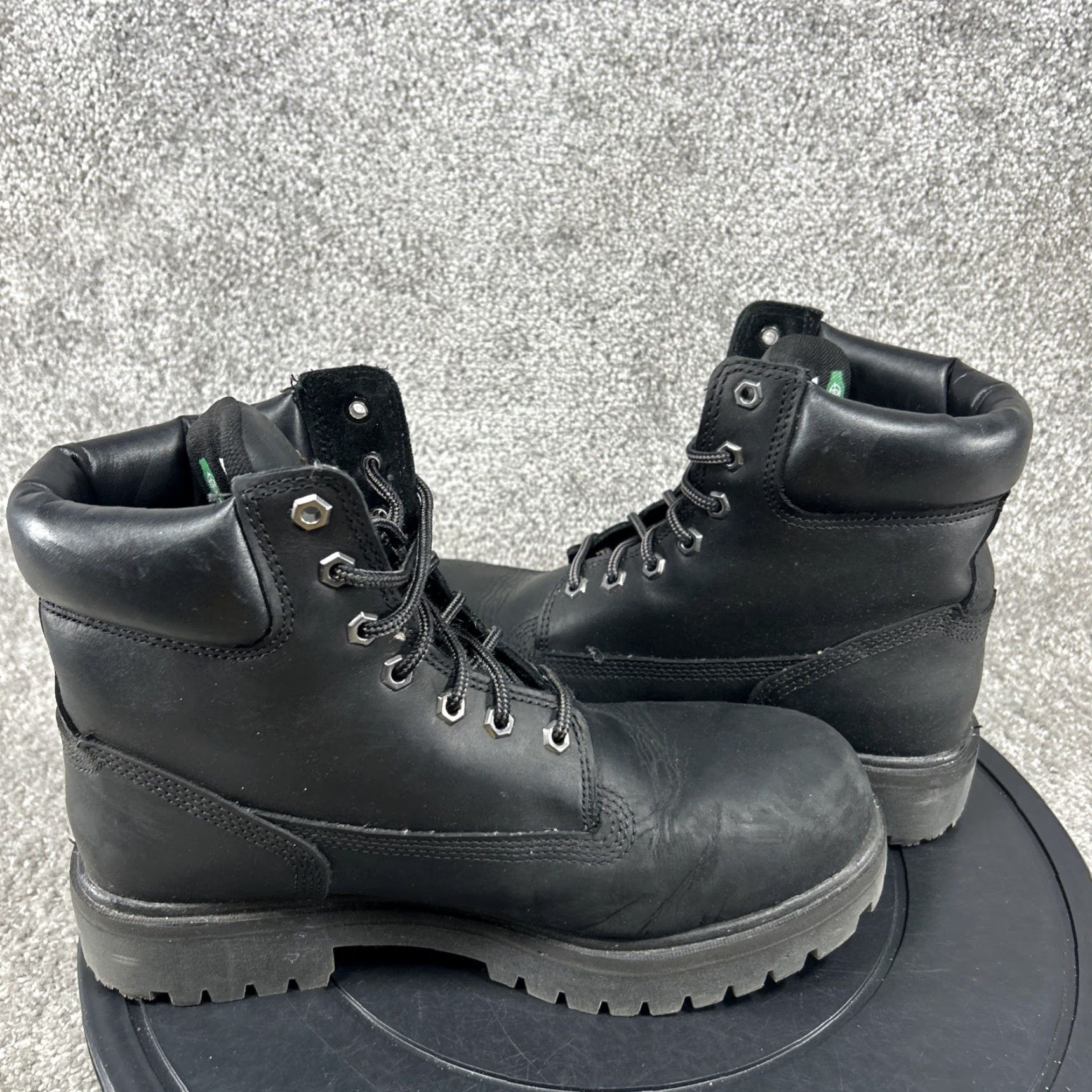 Timberland PRO Work Boots Mens Size Wide Black Leather Soft Toe