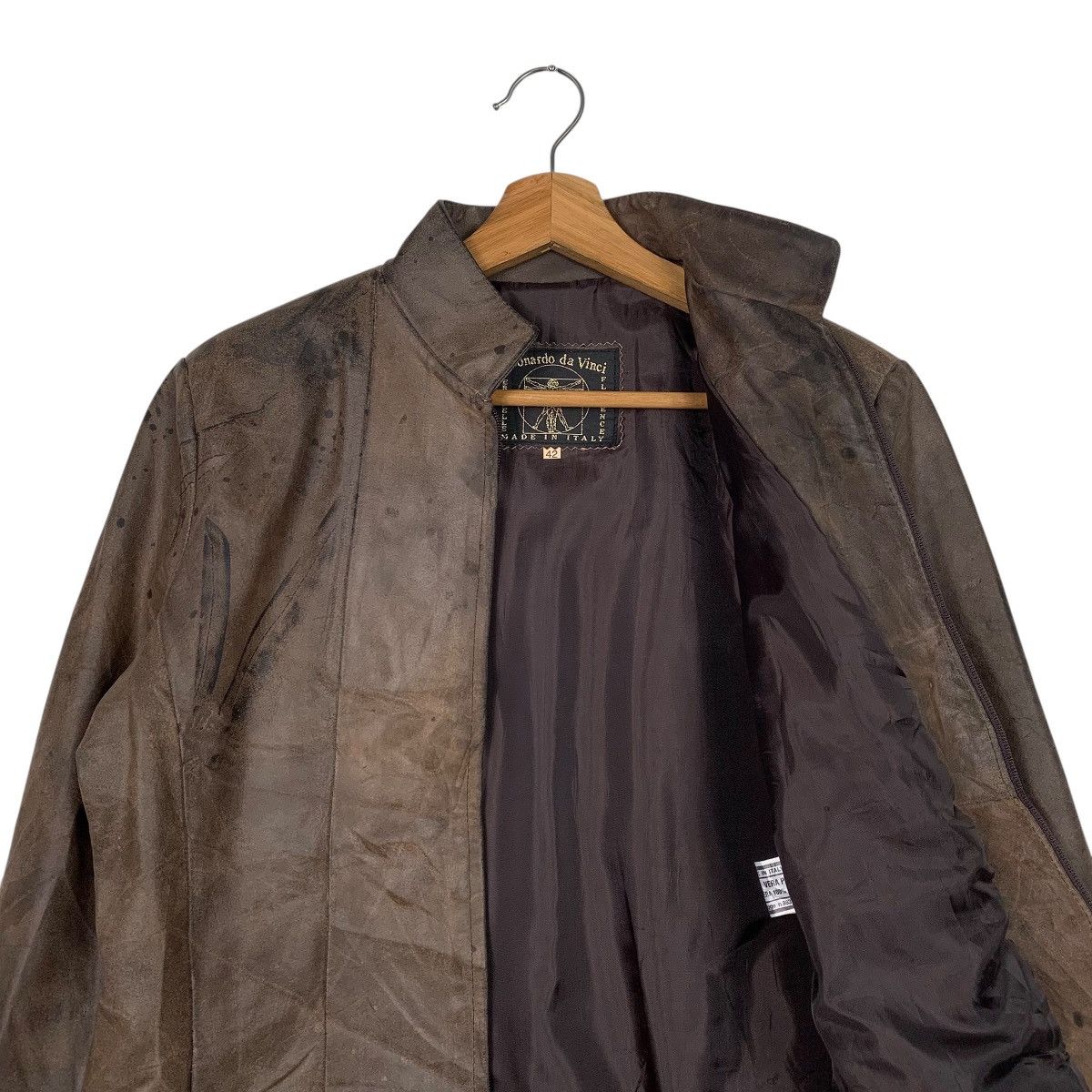 Other Leonardo Da Vinci Crop Leather Jacket Made In Italy Size M / US 6-8 / IT 42-44 - 13 Thumbnail