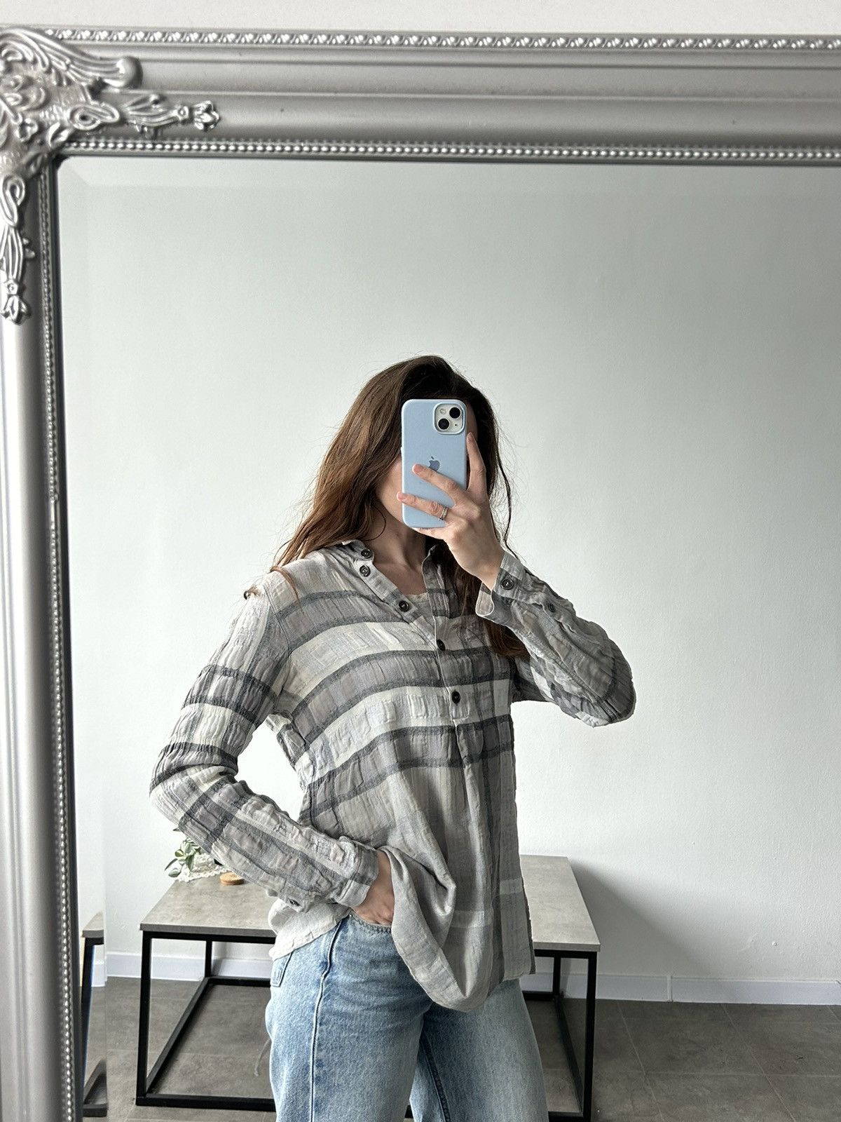Burberry Burberry Brit nova check gray wool shirt women’s Size S / US 4 / IT 40 - 2 Thumbnail