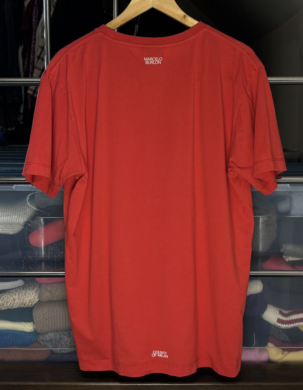 Marcelo Burlon Marcelo Burlon County Of Milan Red Luxury Tee Size US L / EU 52-54 / 3 - 4 Thumbnail