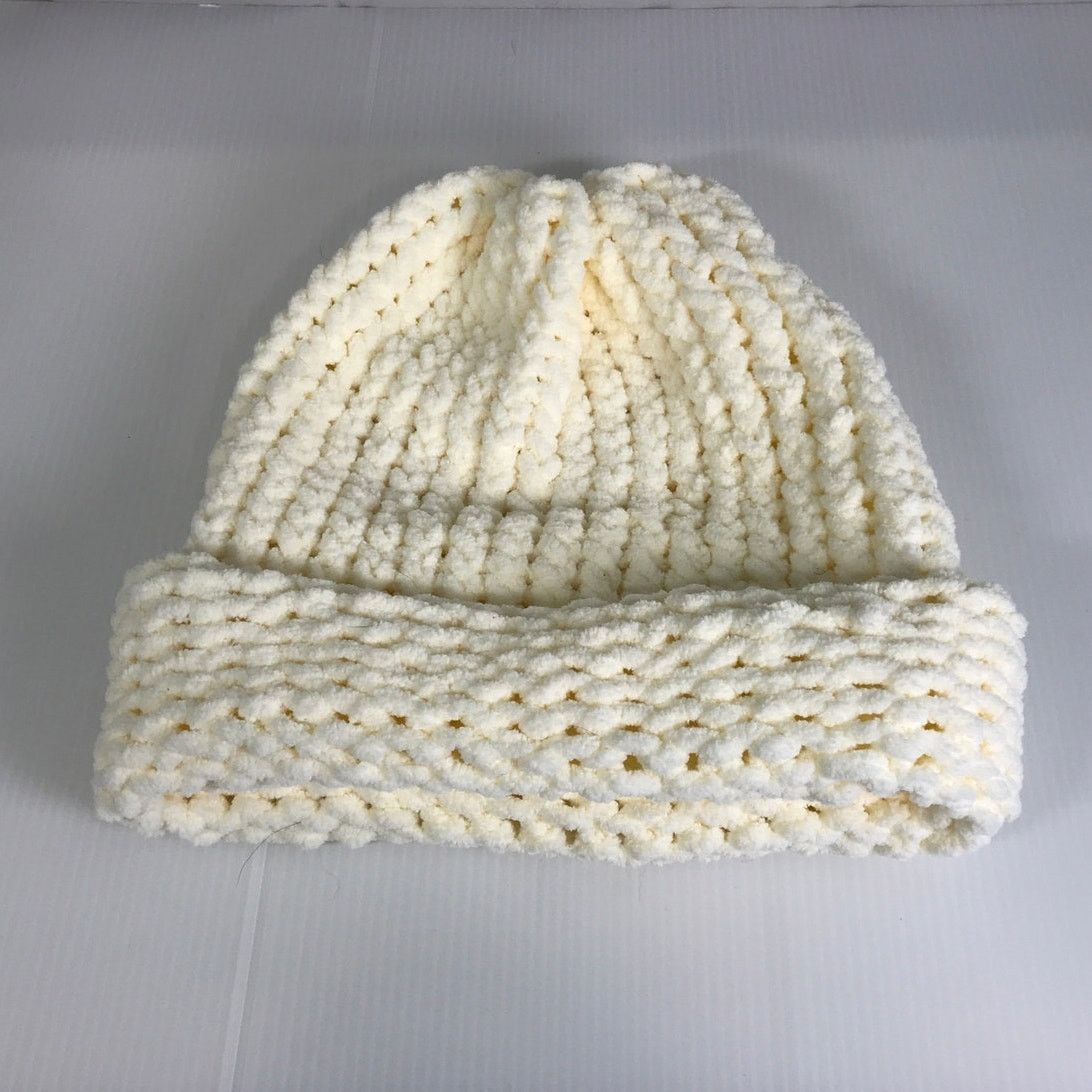 Handmade NWT Handmade Chunky Knitted Cream Adult Slouchy Beanie Size ONE SIZE - 3 Thumbnail