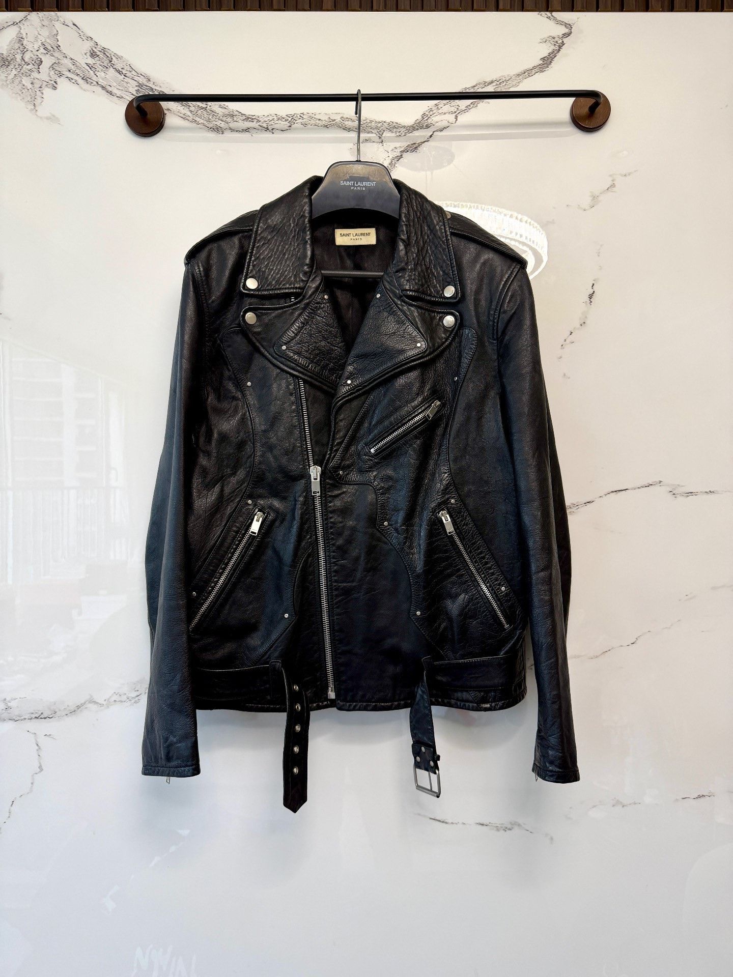 Saint Laurent Paris saint laurent black leather guitar jacket Size US L / EU 52-54 / 3 - 1 Thumbnail