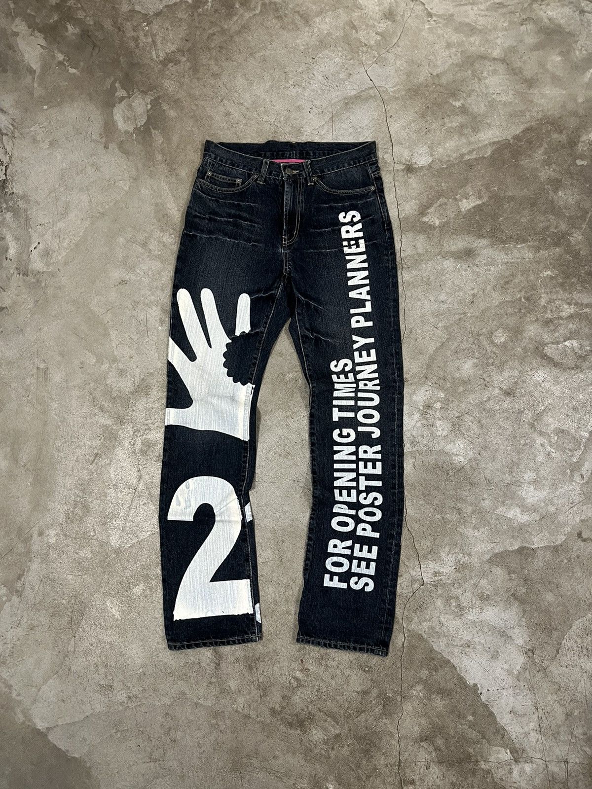 Designer × Japanese Brand × PPFM Rare! PPFM Test Print Underground Denim Pants Size US 32 / EU 48 - 1 Thumbnail