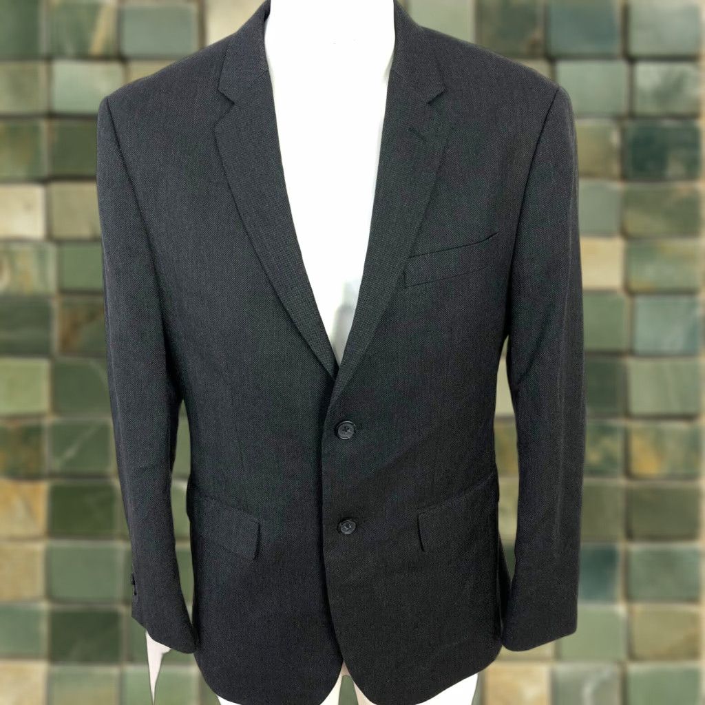 Banana Republic Banana Republic Blazer Short 40S Tailored Fit Gray Bird's Eye Notch Lapel Men Formal Blazer/Coat Buttons Four-Button Single-Breasted Jacket Size US 40 / EU 56 - 1 Thumbnail