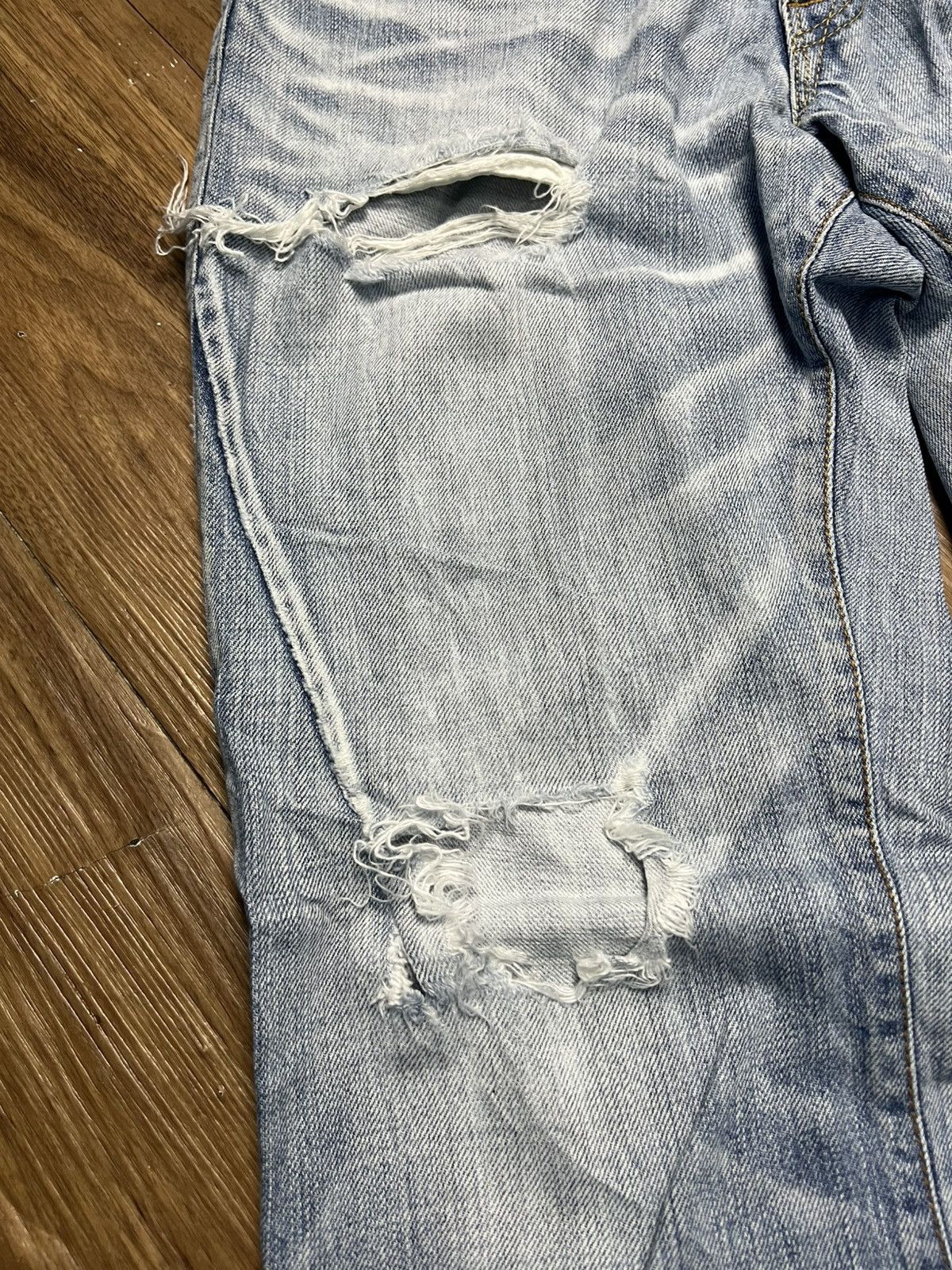 If Six Was Nine B.W.Luxe Japanese Distressed Jeans Light Wash (43) Size 30" / US 8 / IT 44 - 5 Thumbnail