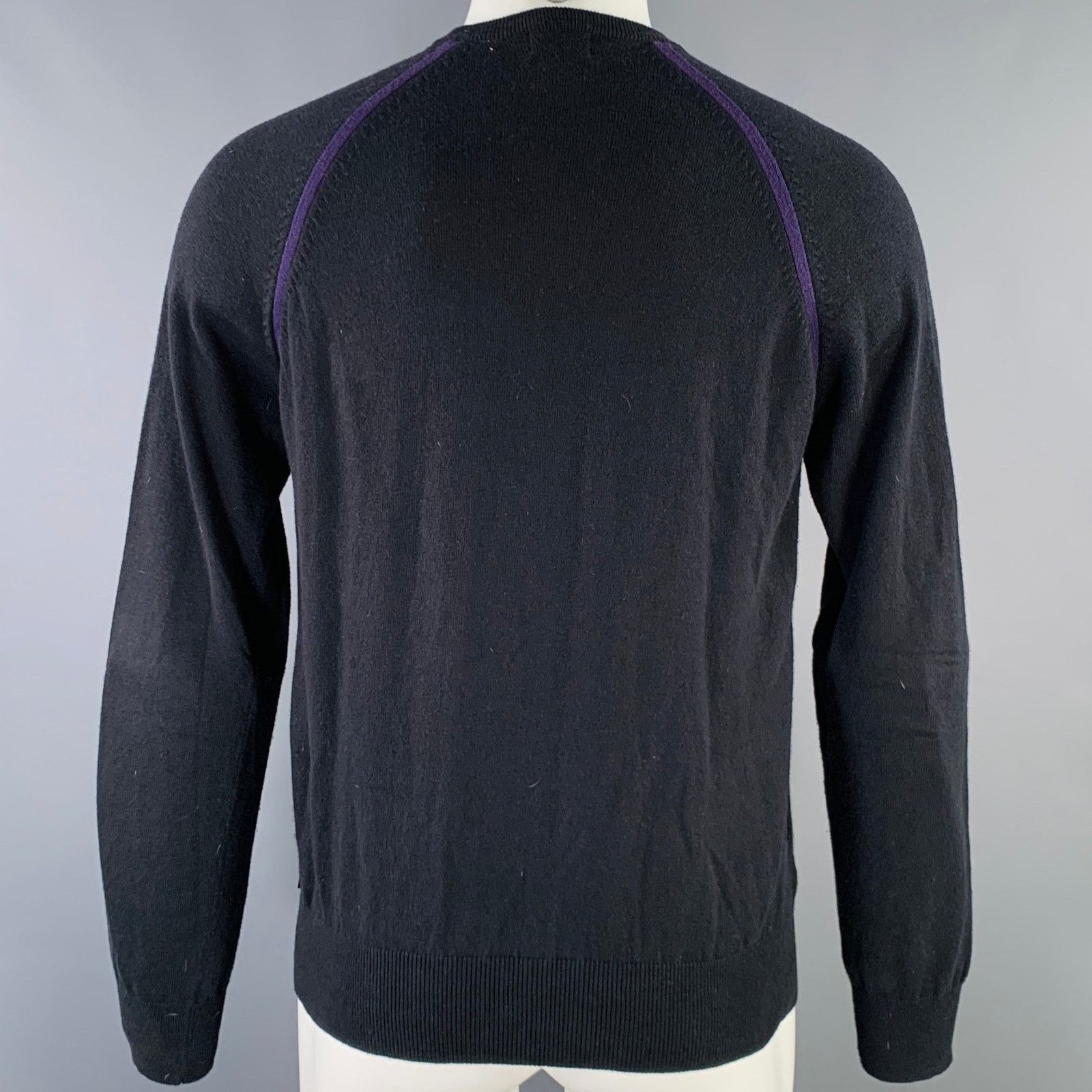 Paul Smith Size S Black Purple Cotton Wool Zip Up Cardigan Size US S / EU 44-46 / 1 - 3 Thumbnail