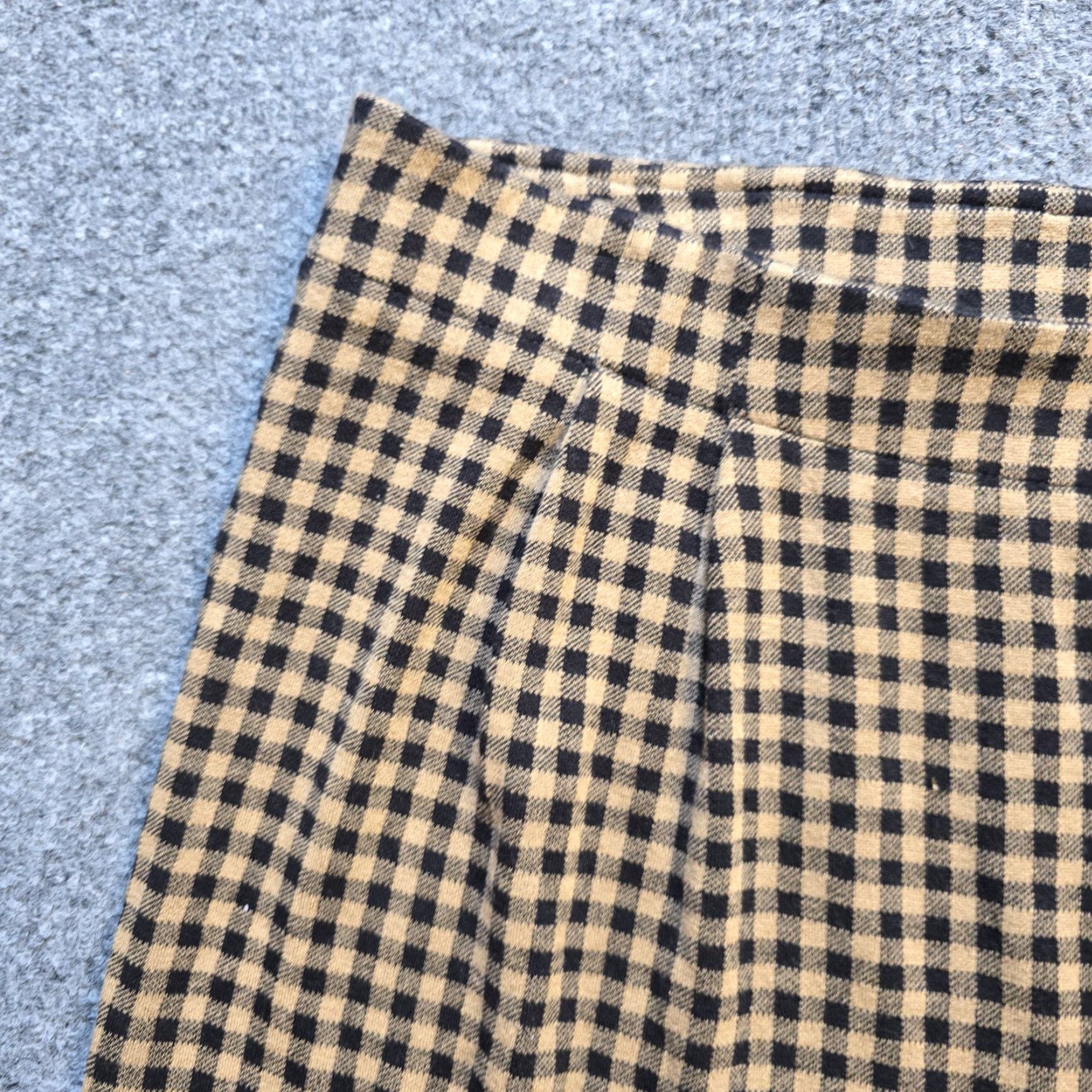 J. Jill J. Jill Pants Wide-Leg Plaid Capri Cropped Beige Black Womens Large Stretch Casual Side Elastic Waist Knit Capris Size 24" / US 00 / IT 34 - 3 Thumbnail