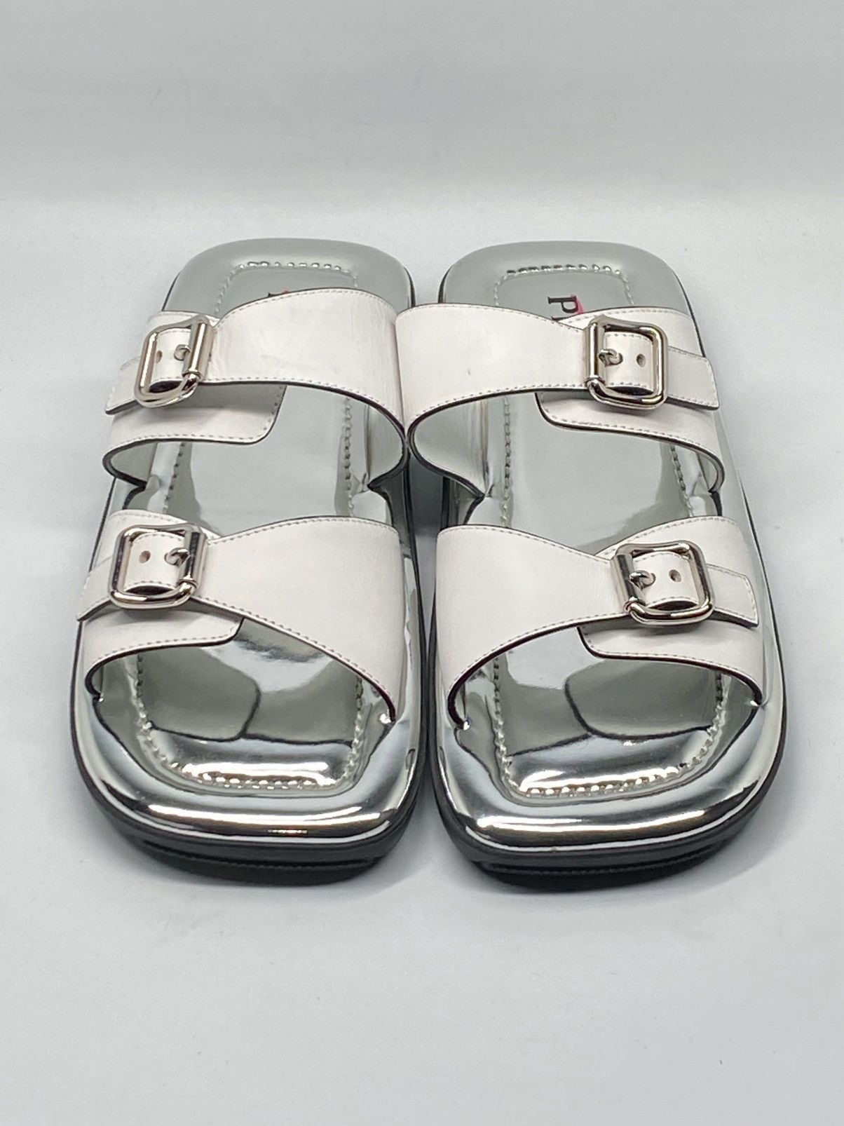 Prada Prada Double Buckle Sandal With Metallic Soles size 39.5 Size US 9.5 / IT 39.5 - 6 Thumbnail