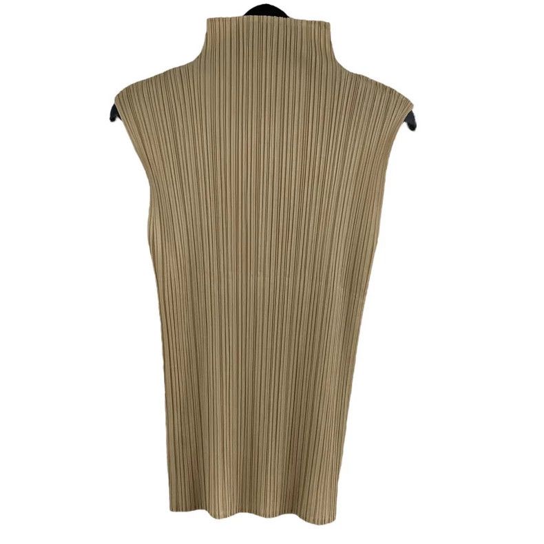 Issey Miyake Issey Miyake size:3 Light brown high-neck sleeveless vest Size XS / US 0-2 / IT 36-38 - 3 Thumbnail