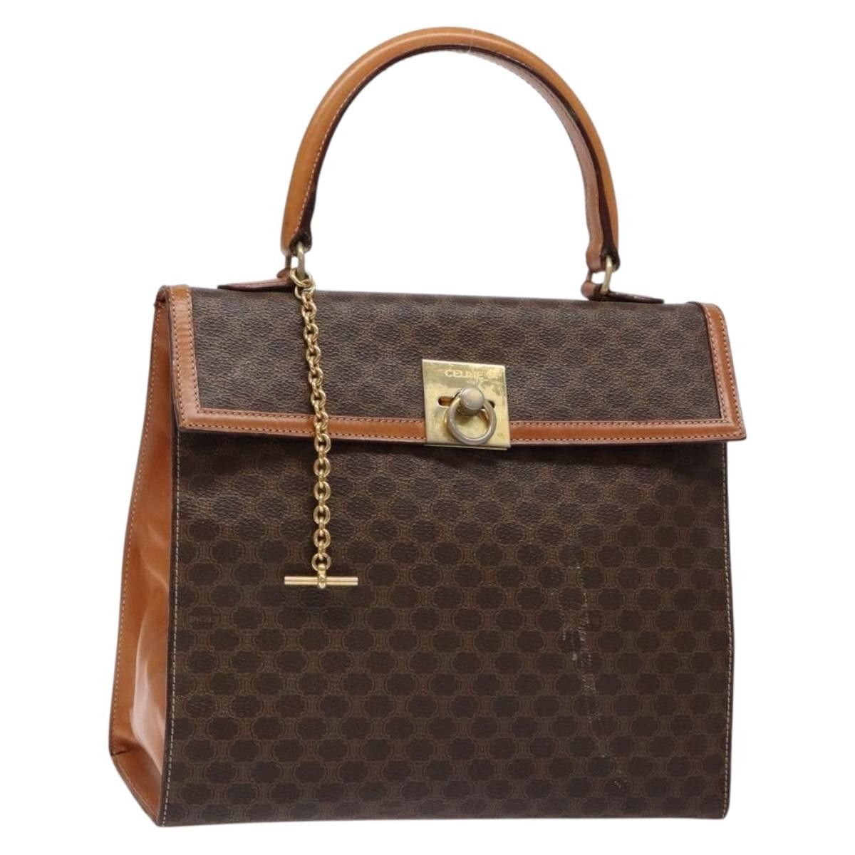Celine CELINE Macadam Canvas Hand Bag Pvc Leather Brown Gold Size ONE SIZE - 1 Thumbnail