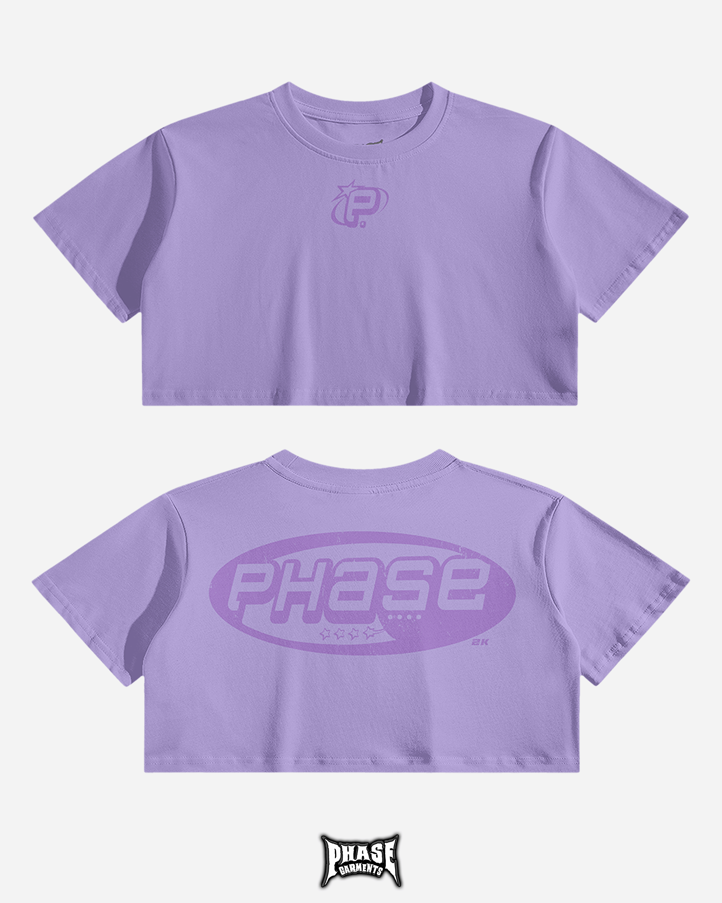 PHASE Garments Tonal Lilac "P2K" Crop Top Size Medium Size M / US 6-8 / IT 42-44 - 1 Thumbnail