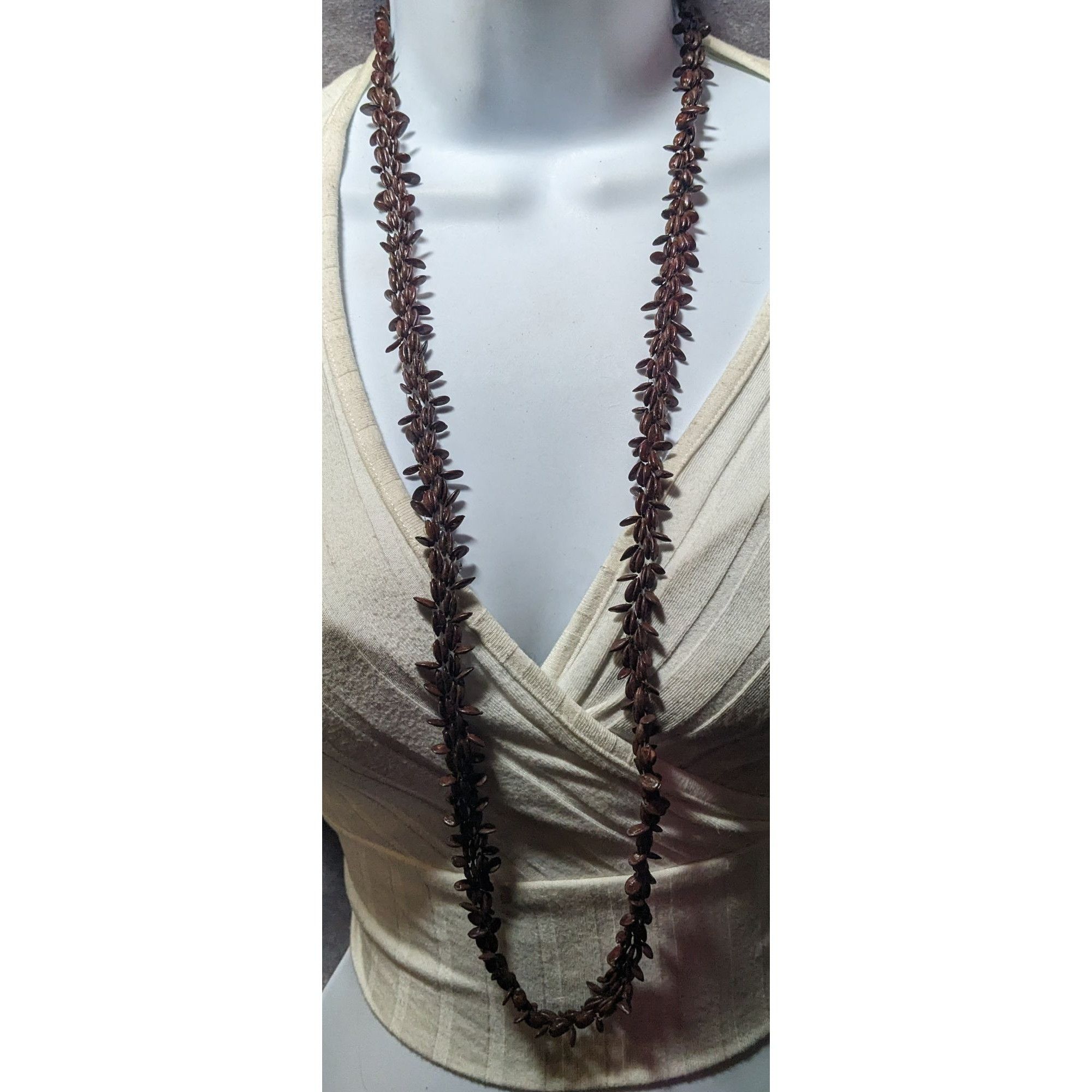 Other Nature Inspired Brown Koa Apple Seed Handmade Beaded Necklac Size ONE SIZE - 5 Thumbnail