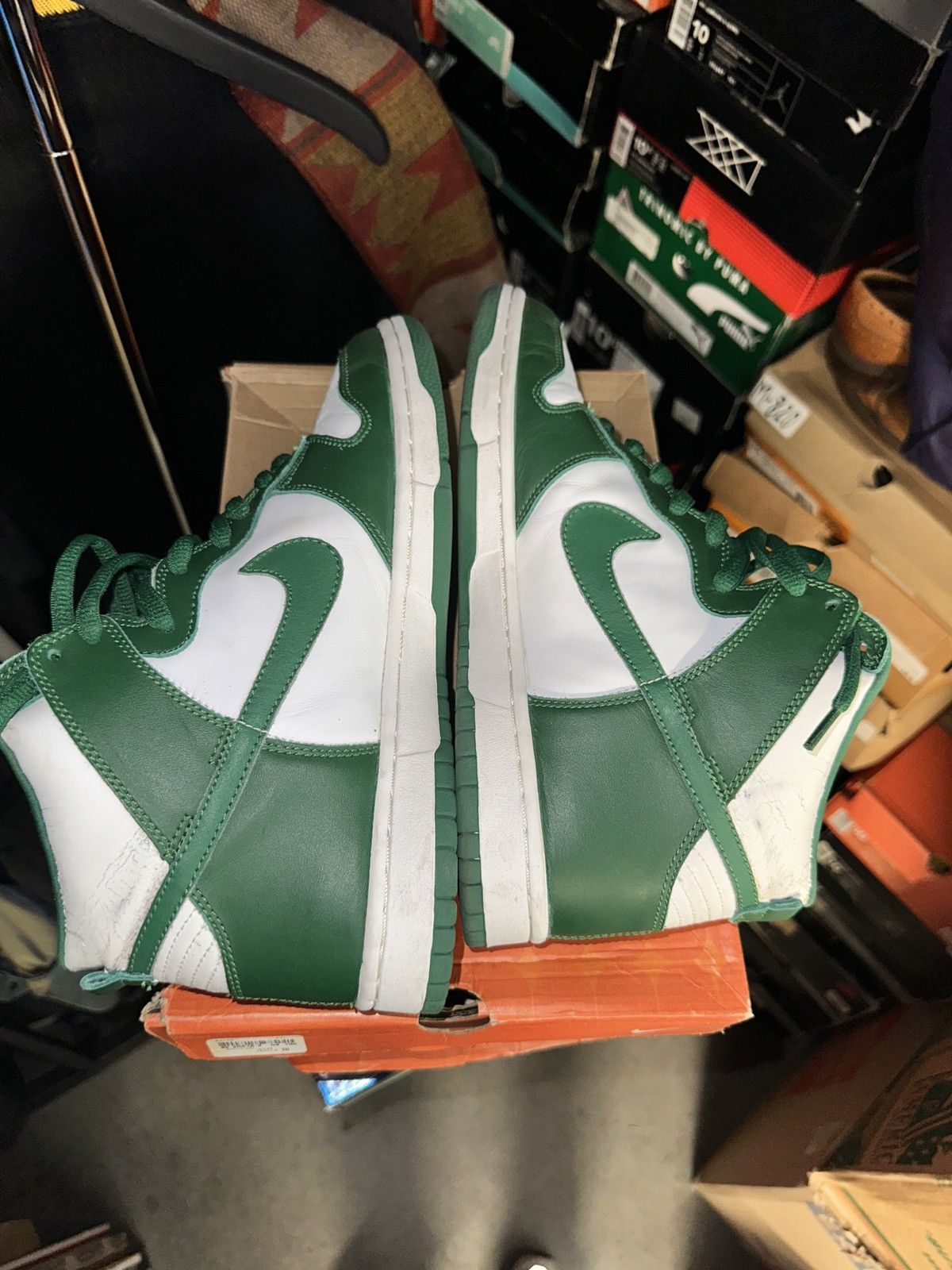 Nike Vintage Nike Dunk High 2003 Celtic Green (Michigan Spartans) Size US 10 / EU 43 - 5 Thumbnail
