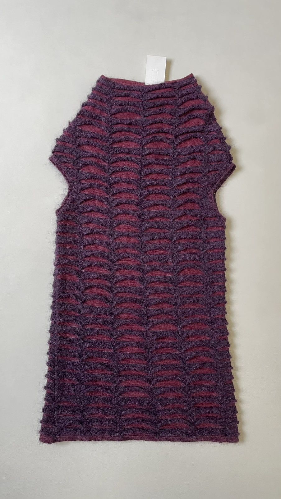 Maison Margiela A/W 10 3D Scalloped Mohair Midi Dress Size S / US 4 / IT 40 - 3 Thumbnail