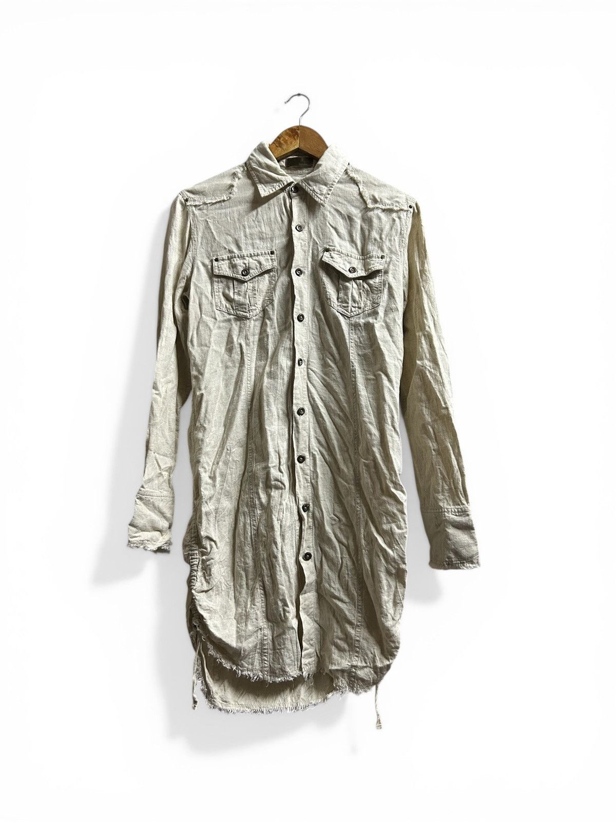 GOA Archival Distressed Linen Blend Tunic Shirt/Duster Size US XXL / EU 58 / 5 - 1 Thumbnail