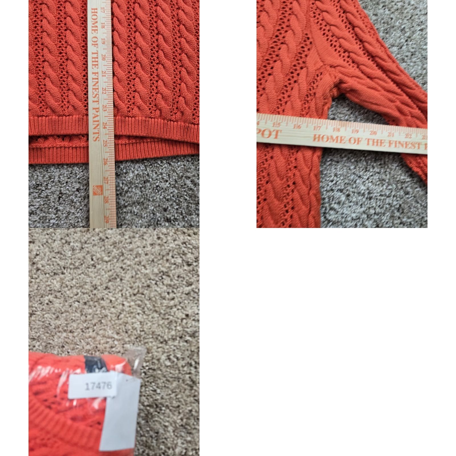 Lands' End Lands' End Drifter Sweater Womens Large Orange Cable Knit Long Sleeve Crew Neck Pullover Wool Cotton Nylon Knit Classic Lace Optional Size L / US 10 / IT 46 - 8 Thumbnail
