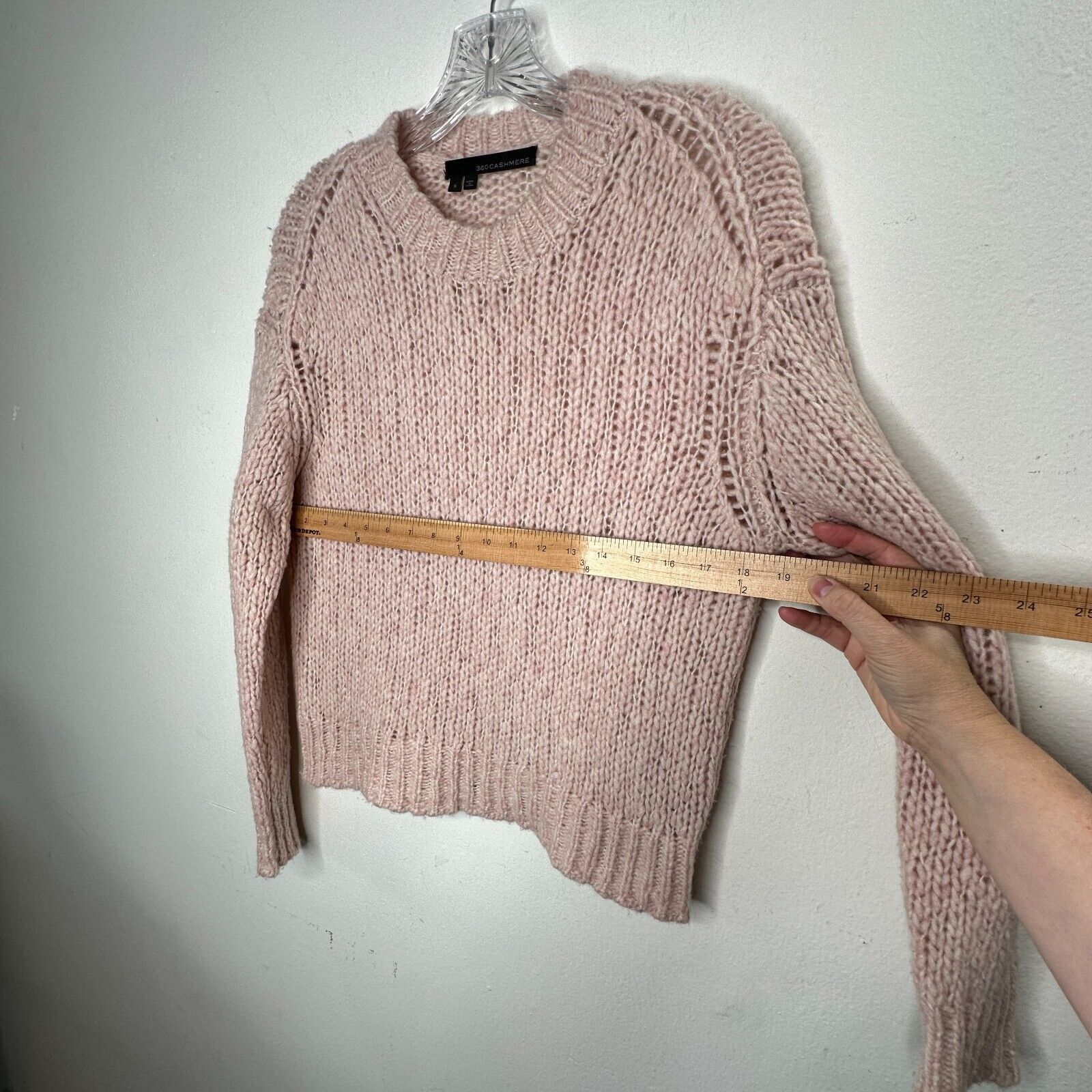 360Cashmere 360 Cashmere Abbot Pale Pink Loose Knit Crew Neck Sweater S Size S / US 4 / IT 40 - 10 Thumbnail