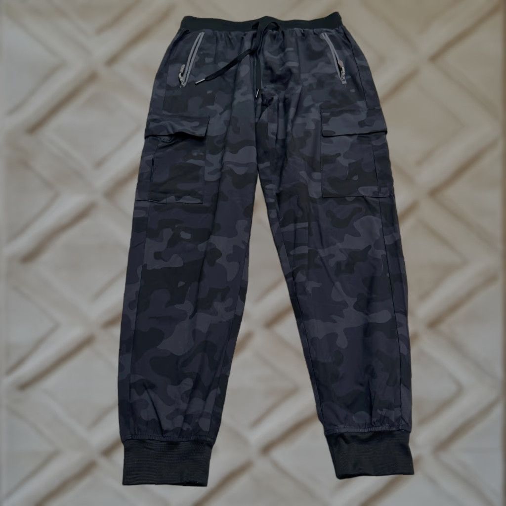 Vintage Libin Camouflage Cargo Pants Womens Medium Black Blue 28x28 Active Jogger Size 32" / US 10 / IT 46 - 1 Thumbnail