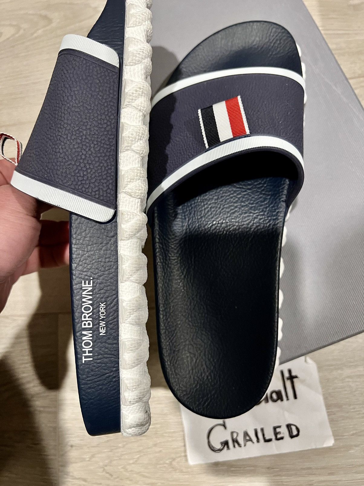 Thom Browne Thom Browne CABLE KNIT SOLE POOL SLIDE Size US 8 / EU 41 - 6 Thumbnail