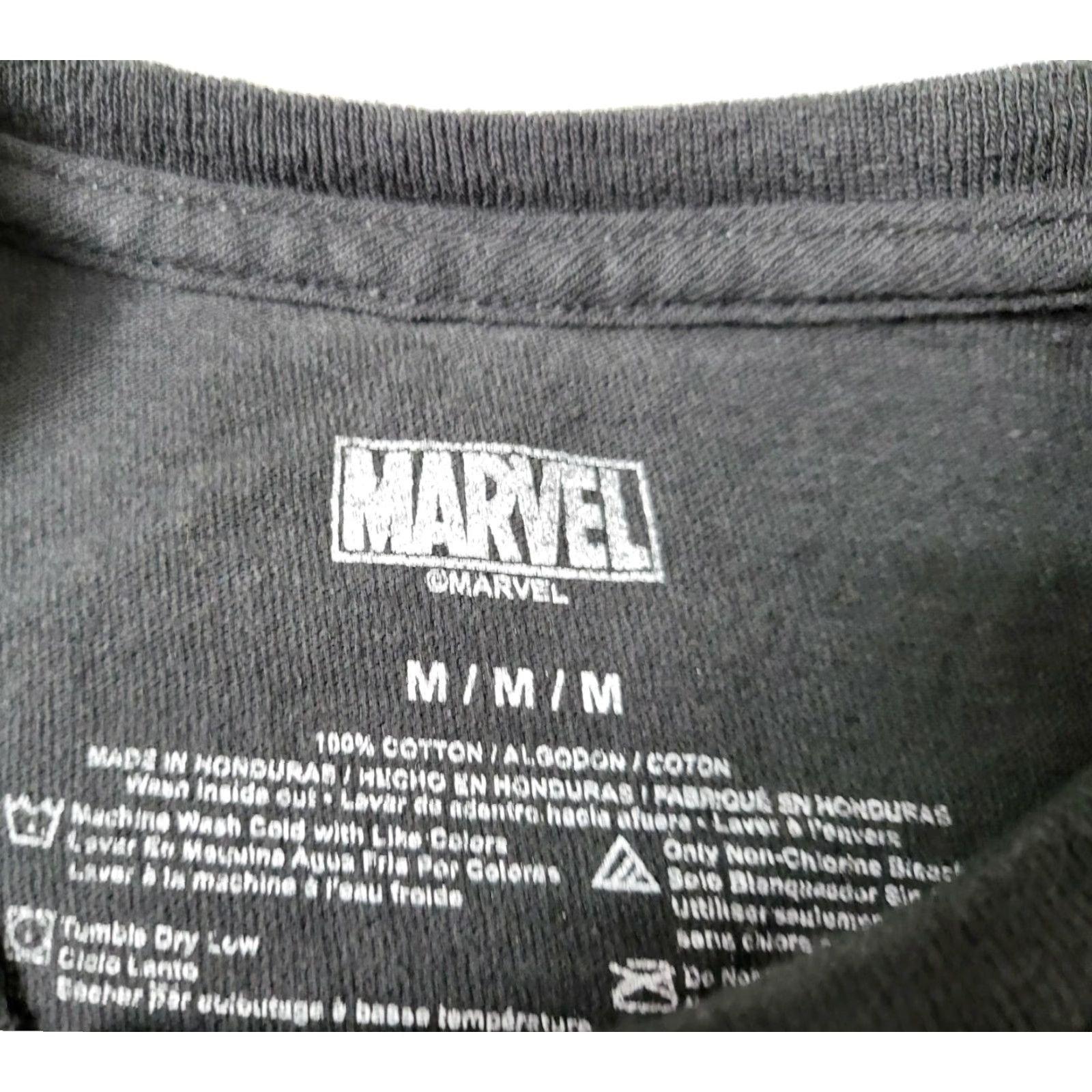 Vintage Marvel Rainbow Black Short Sleeve Distress Graphic T-Shirt Mens M EUC Size US M / EU 48-50 / 2 - 5 Thumbnail