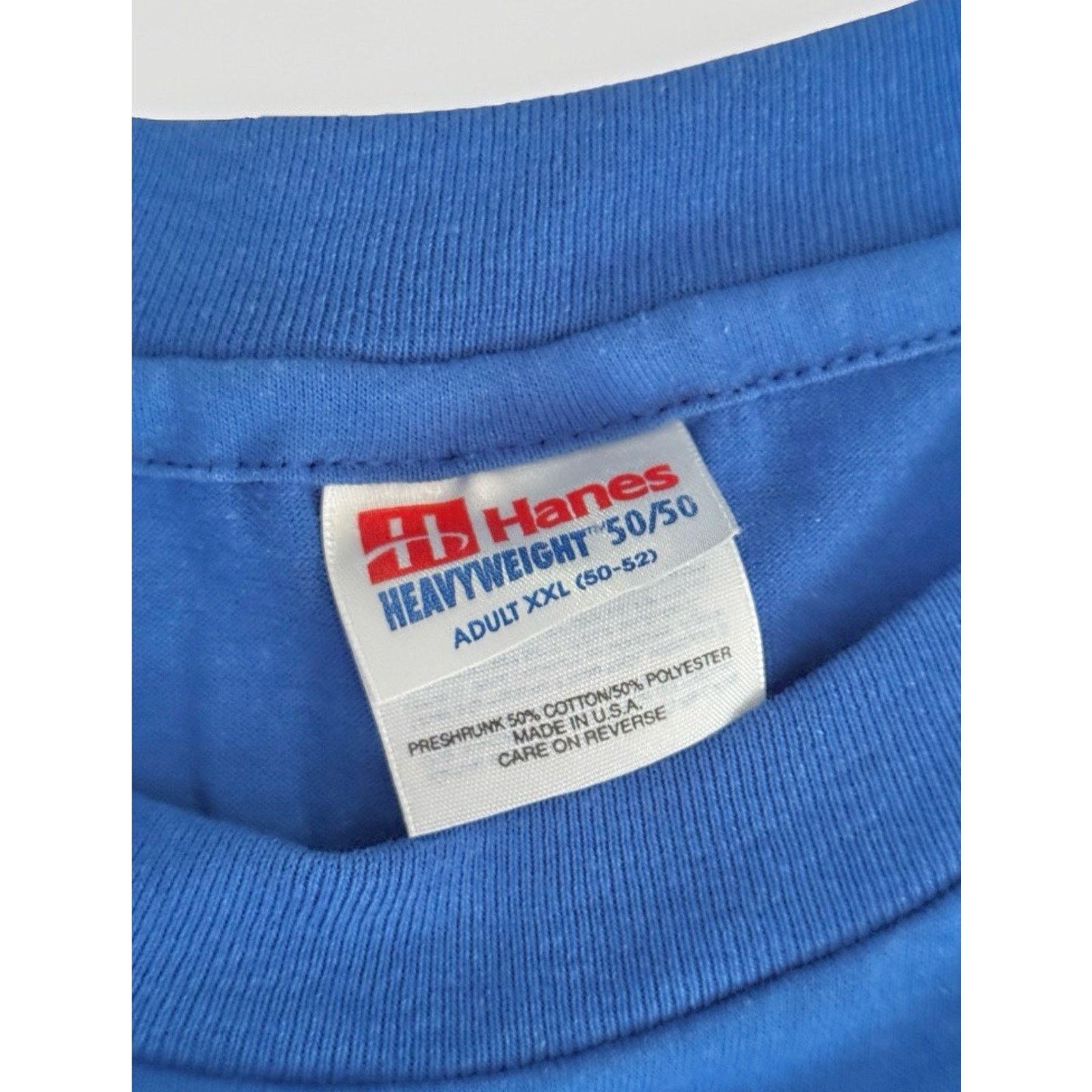 Hanes Vintage 1990s Blue Hanes Heavyweight T-Shirt Twister XXL Size US XXL / EU 58 / 5 - 3 Thumbnail