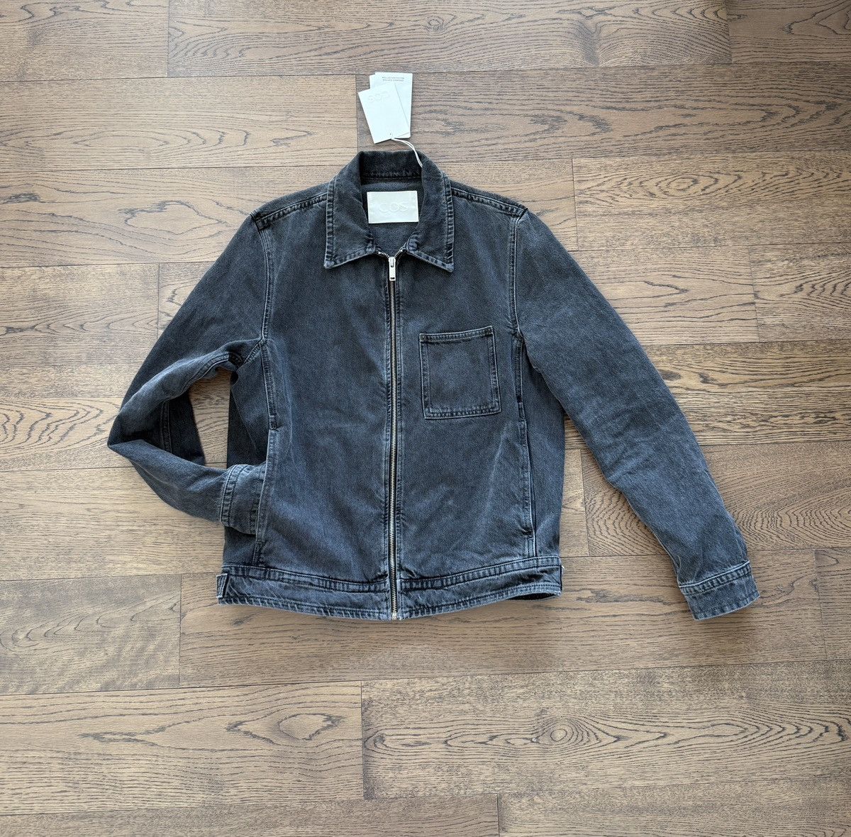 Cos COS Mens Organic Cotton Washed Charcoar Grey Denim Jacket XS Size US XS / EU 42 / 0 - 2 Thumbnail