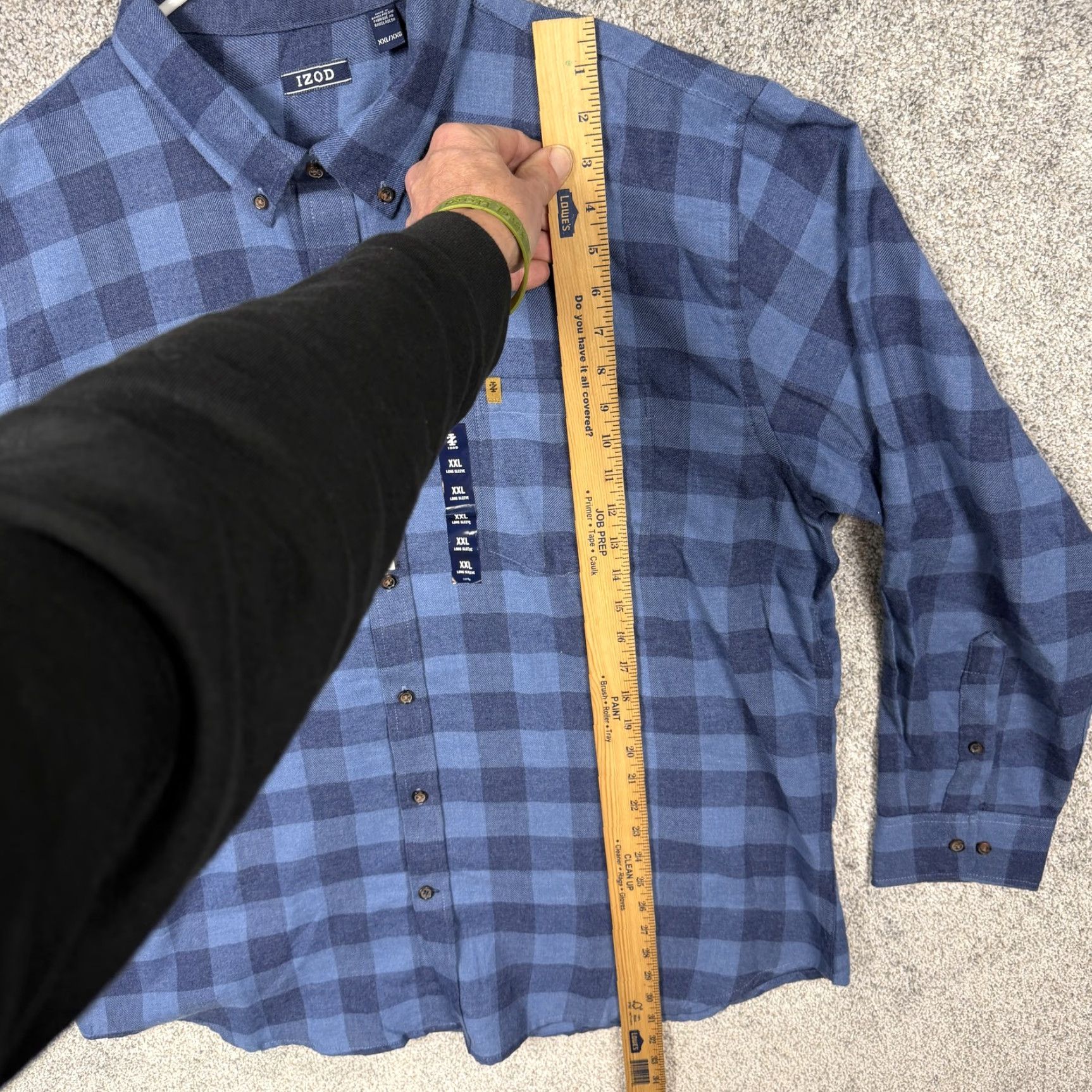Izod VINTAGE Izod Stratton Flannel Button-Down Shirt Mens 2XL Blue Buffalo Check Cabincore Size US XXL / EU 58 / 5 - 2 Thumbnail