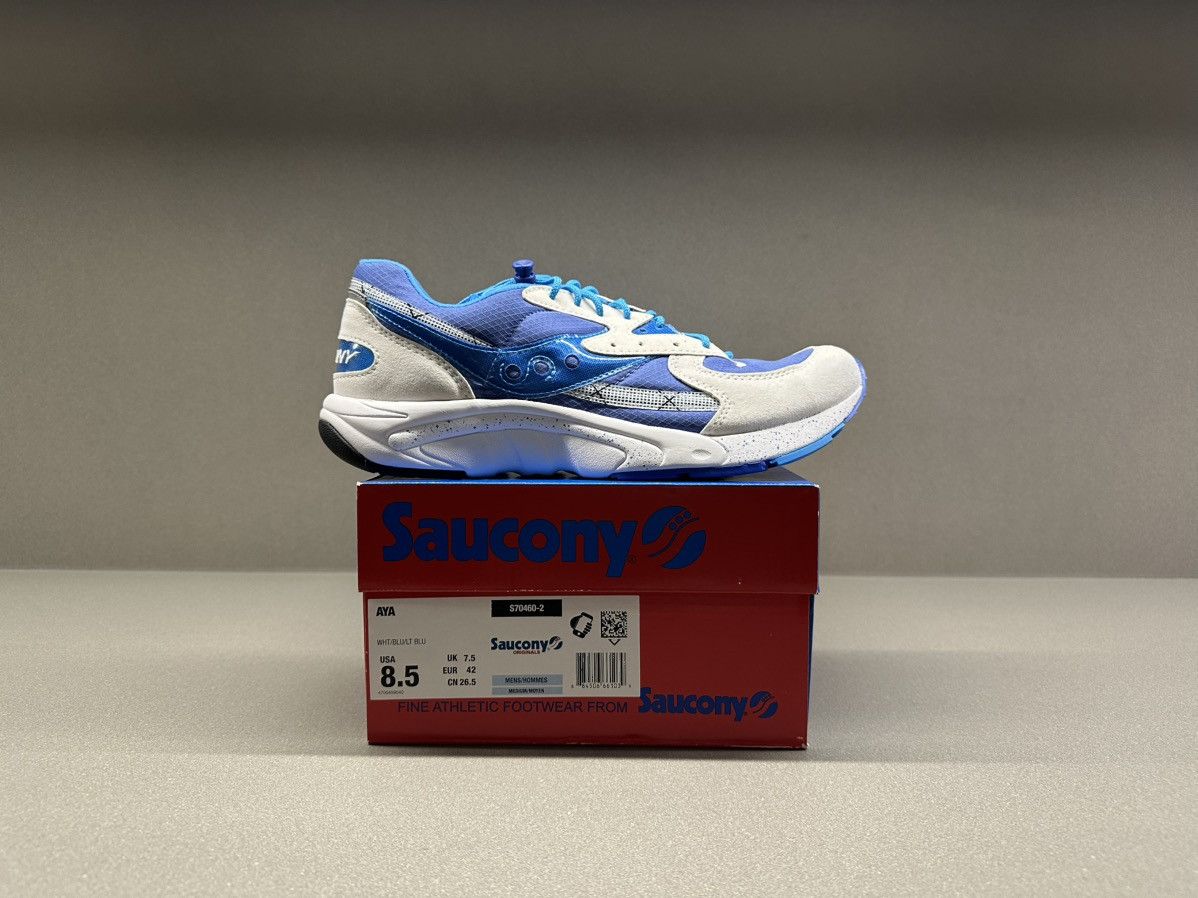 Saucony Saucony Aya White Blue Size US 8.5 / EU 41-42 - 4 Thumbnail