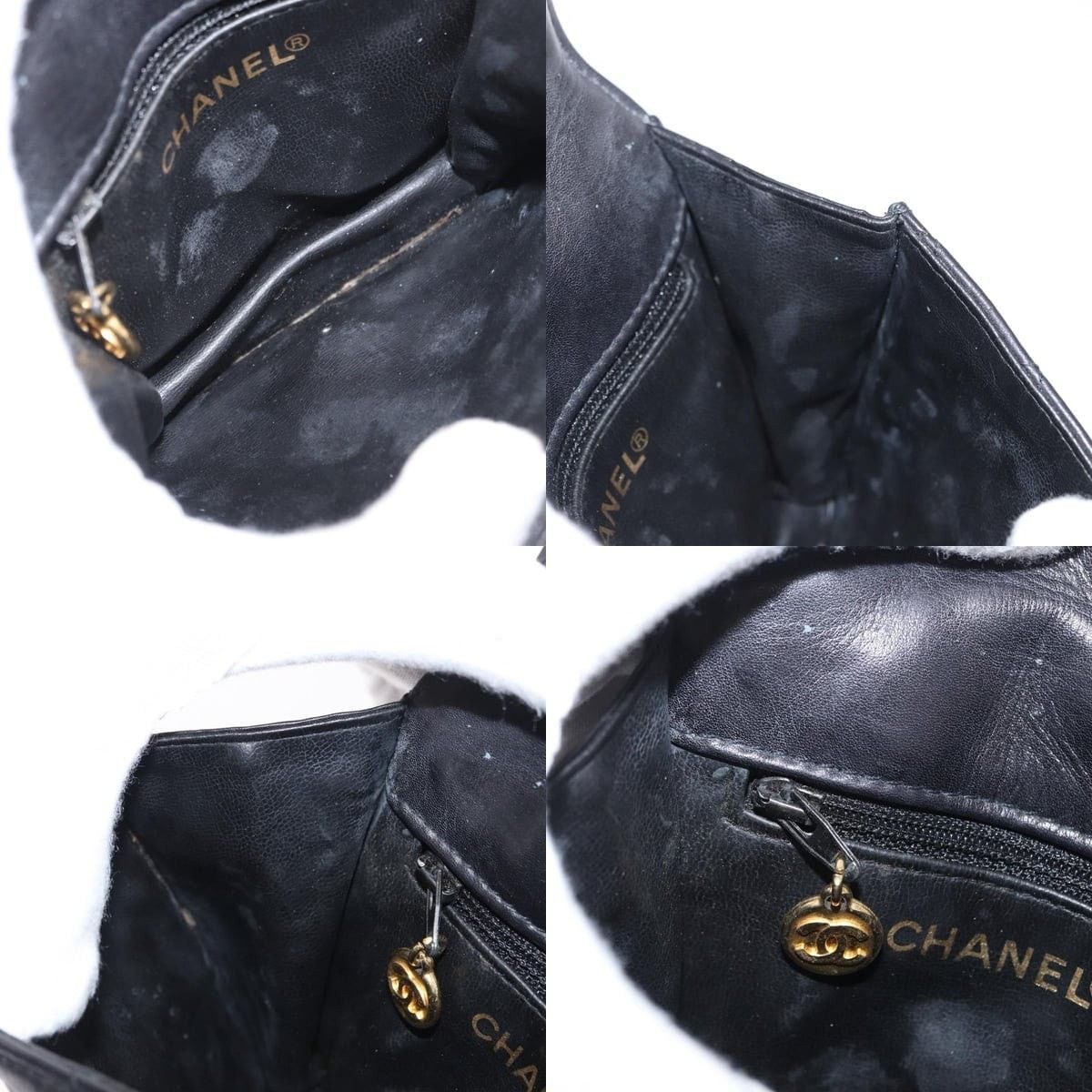 Chanel Chanel Pouch Lamb Skin Black Gold CC Size ONE SIZE - 7 Thumbnail