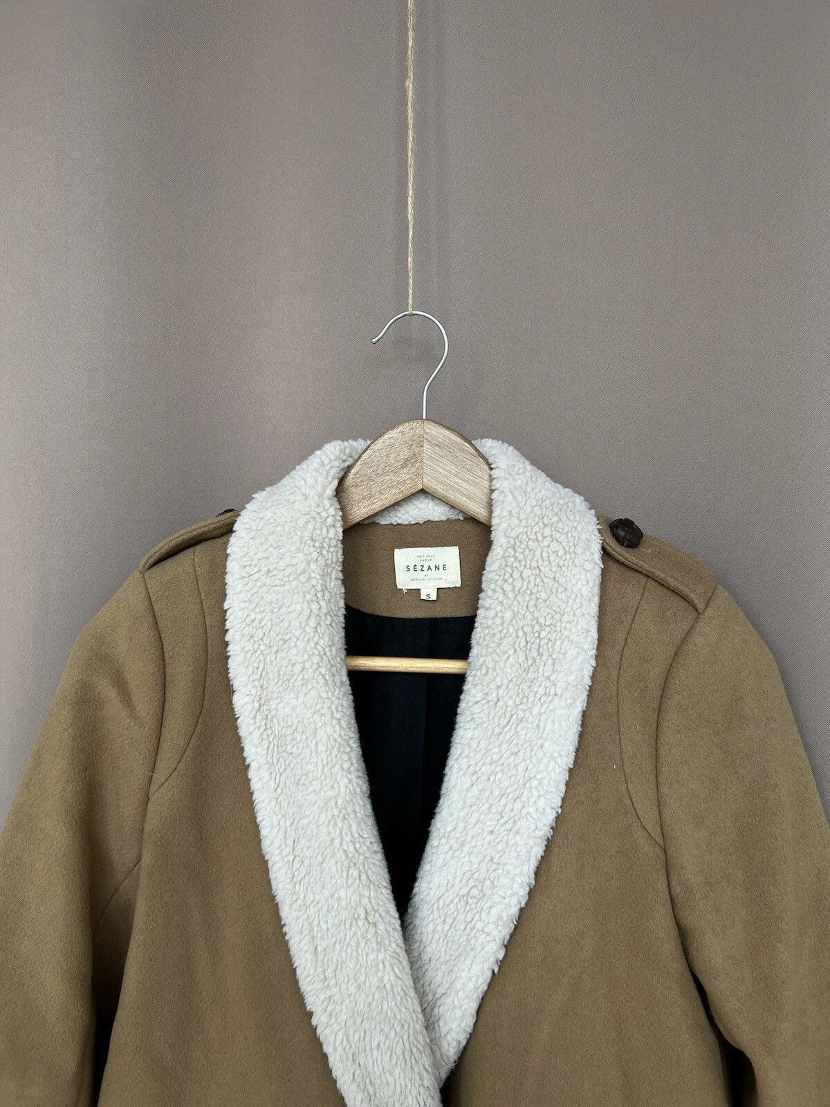 Sezane Sezane Wool Coat Teddy Collar Womens Size S Button Jacket Size S / US 4 / IT 40 - 2 Thumbnail