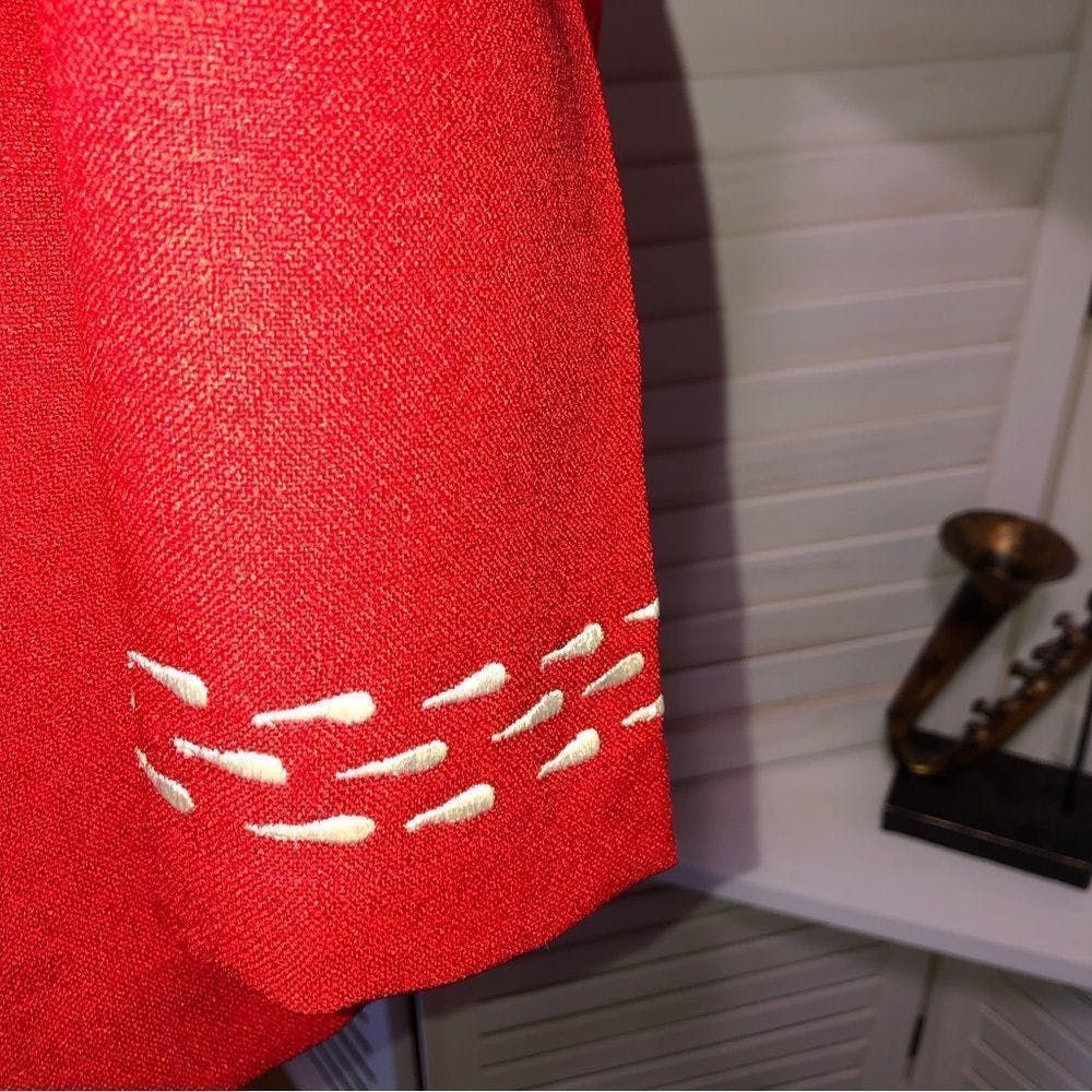 Vintage JoAnn vintage 70s 80s red embroidered blazer sz L Size L / US 10 / IT 46 - 3 Thumbnail