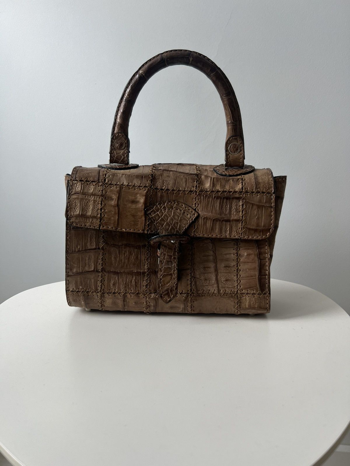 Vintage Vintage Women's Leather bag Crocodile Leather Made By Jaguar Size ONE SIZE - 3 Thumbnail
