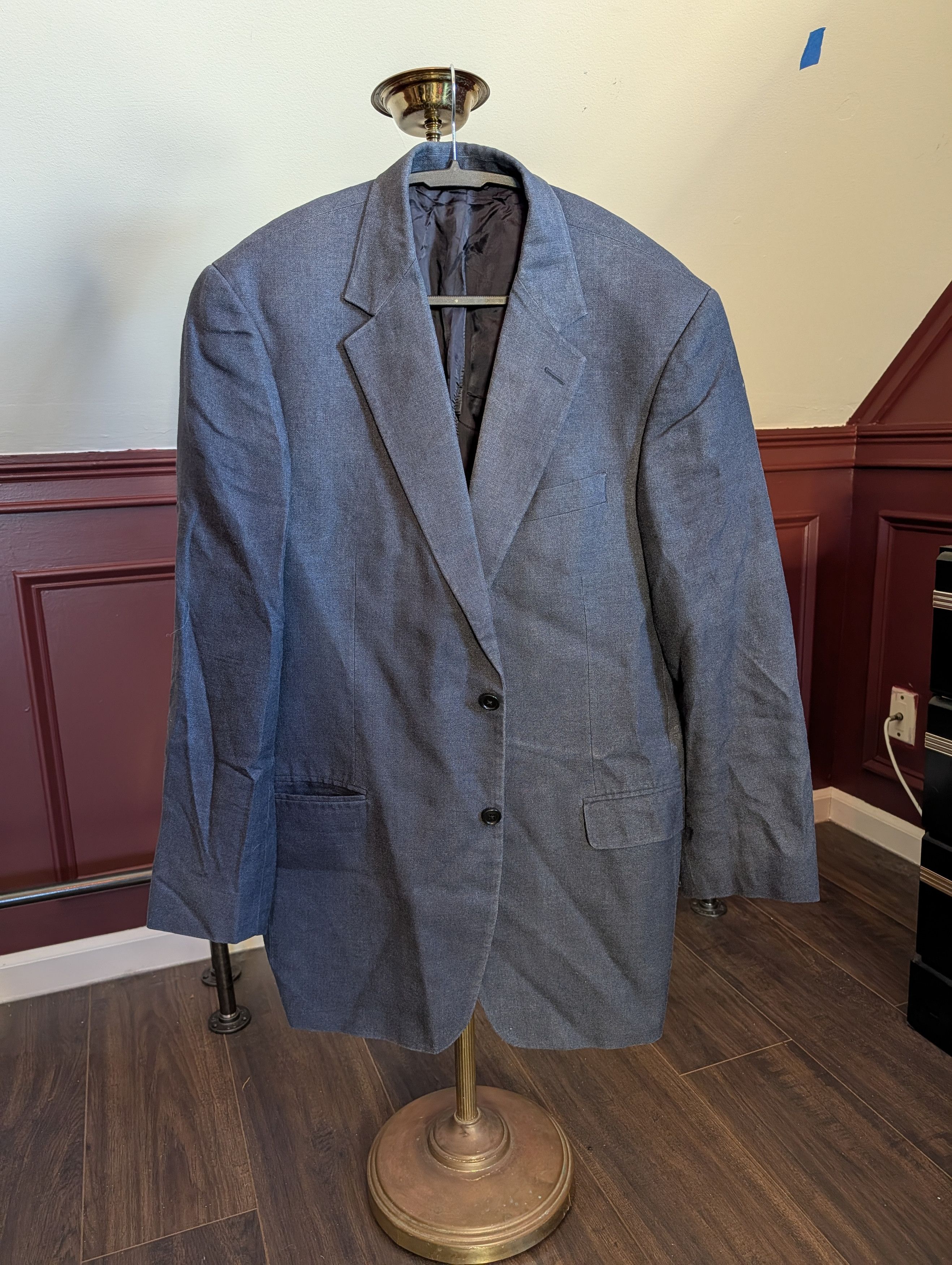 Brooks Brothers Silk linen made in Italy blue/gray sport coat jacket Size 42L - 11 Thumbnail