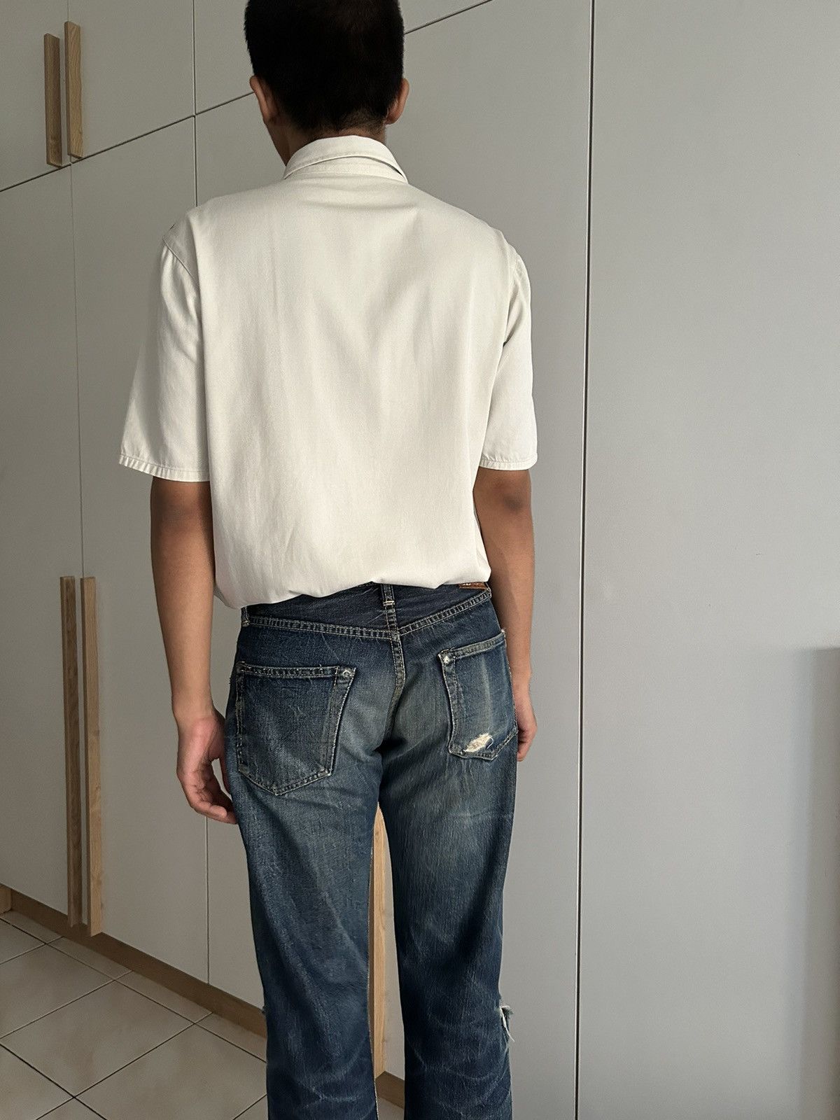 Helmut Lang Ss96 archive contrast colorblock cotton canvas workshirt Size US L / EU 52-54 / 3 - 18 Thumbnail