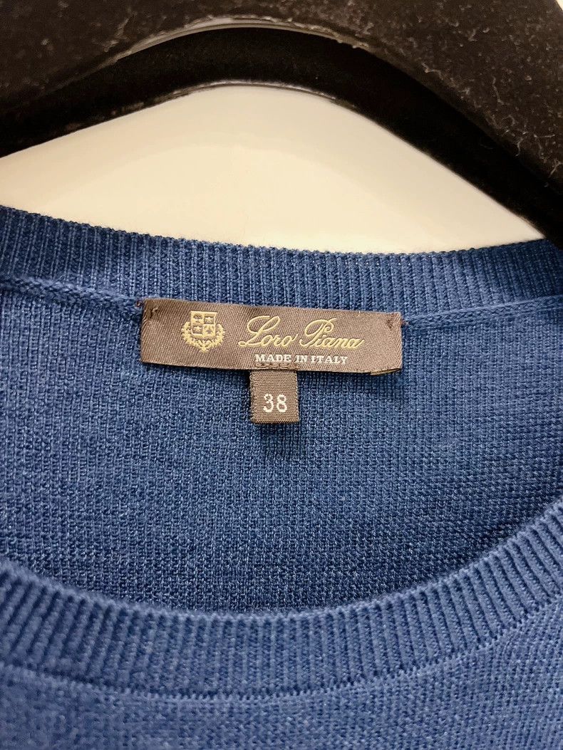 Loro Piana Loro Piana Dark blue color-blocked velvet sweater 2506-Next Size XS / US 0-2 / IT 36-38 - 7 Thumbnail