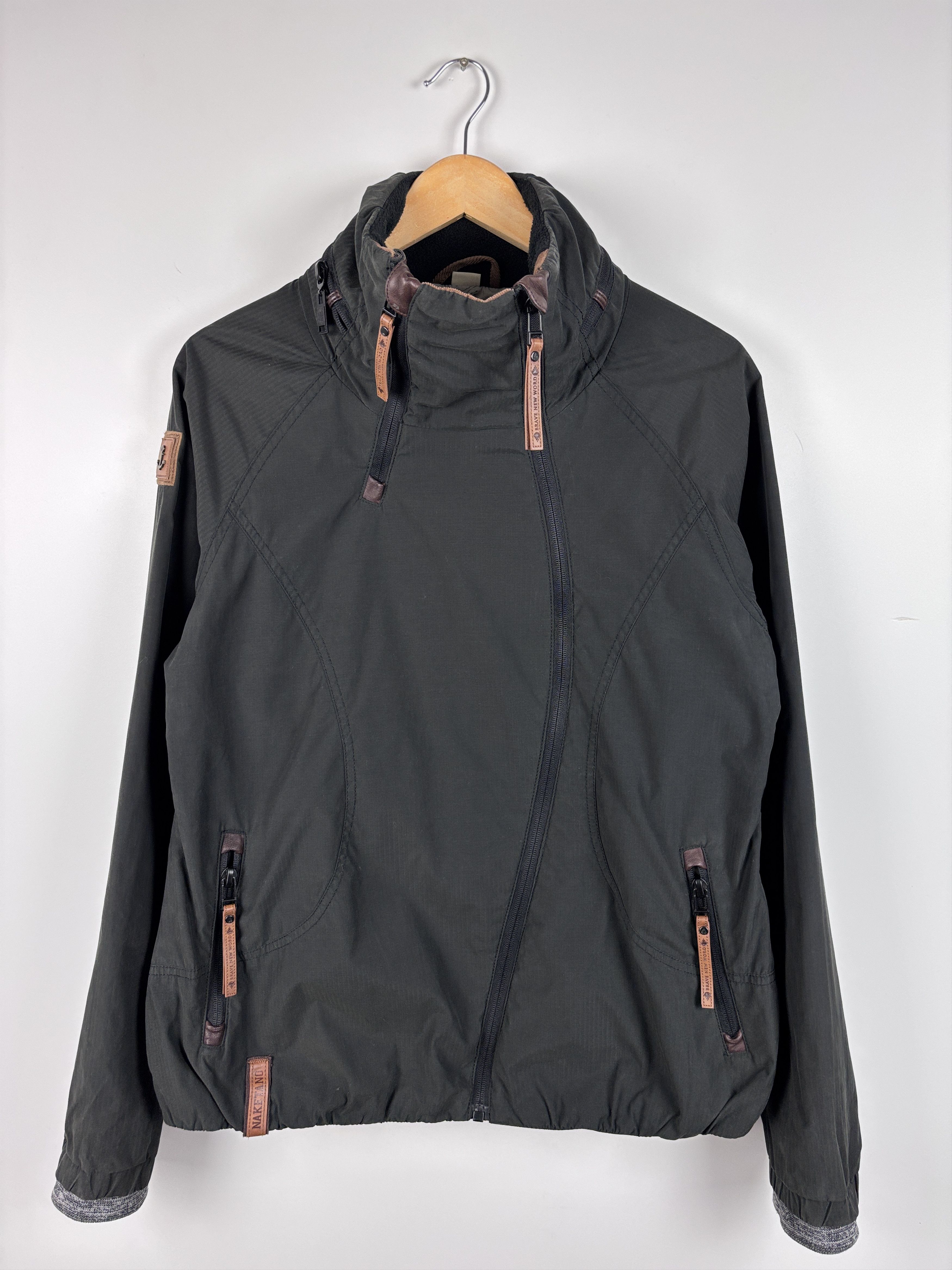 Womens Naketano Jacket Cotton Blend Gray Size XL