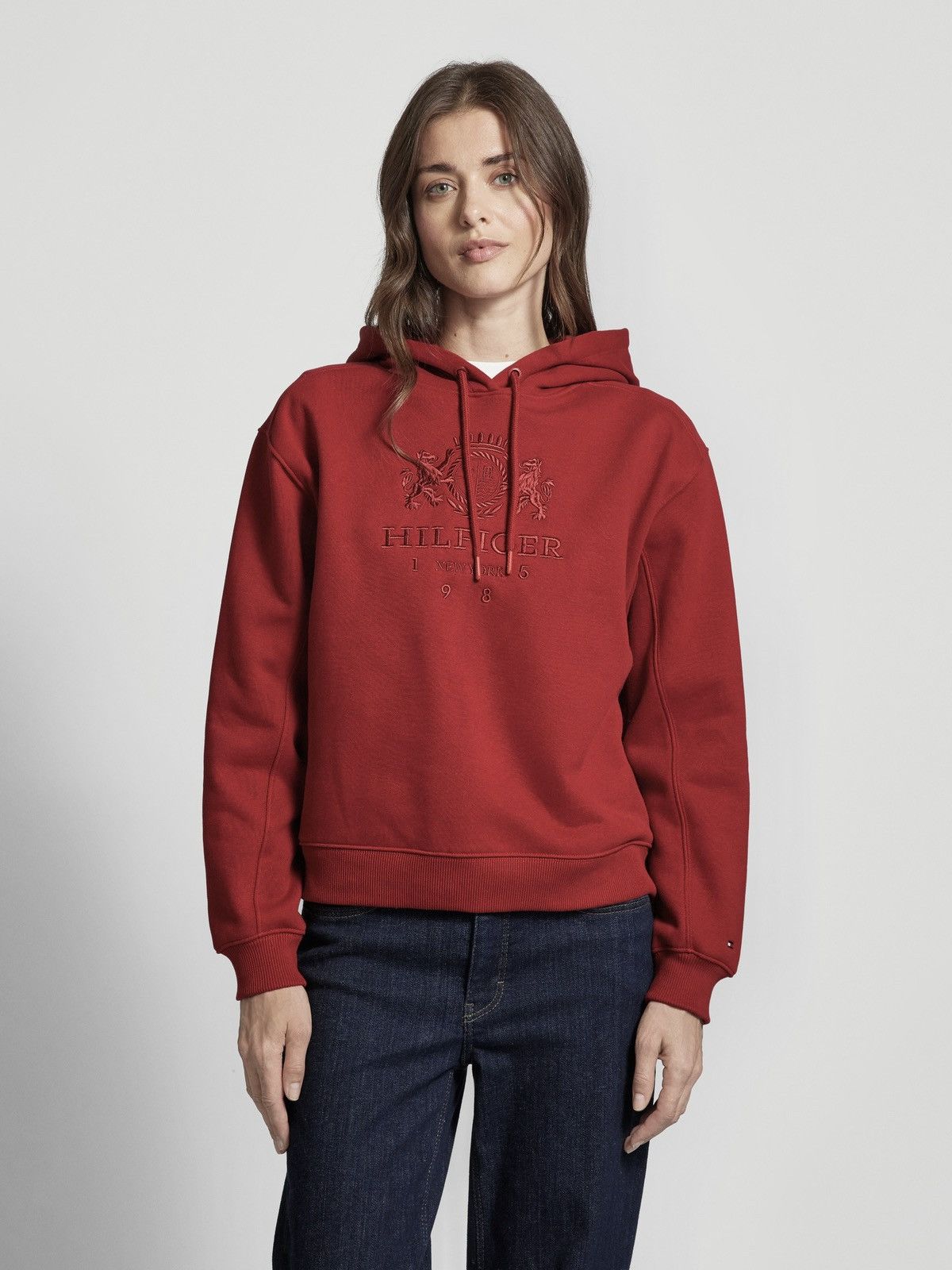 Tommy Hilfiger Tommy Hilfiger Women’s Hoodie Spellout Crest Logo Y2K Retro Size XL / US 12-14 / IT 48-50 - 4 Thumbnail