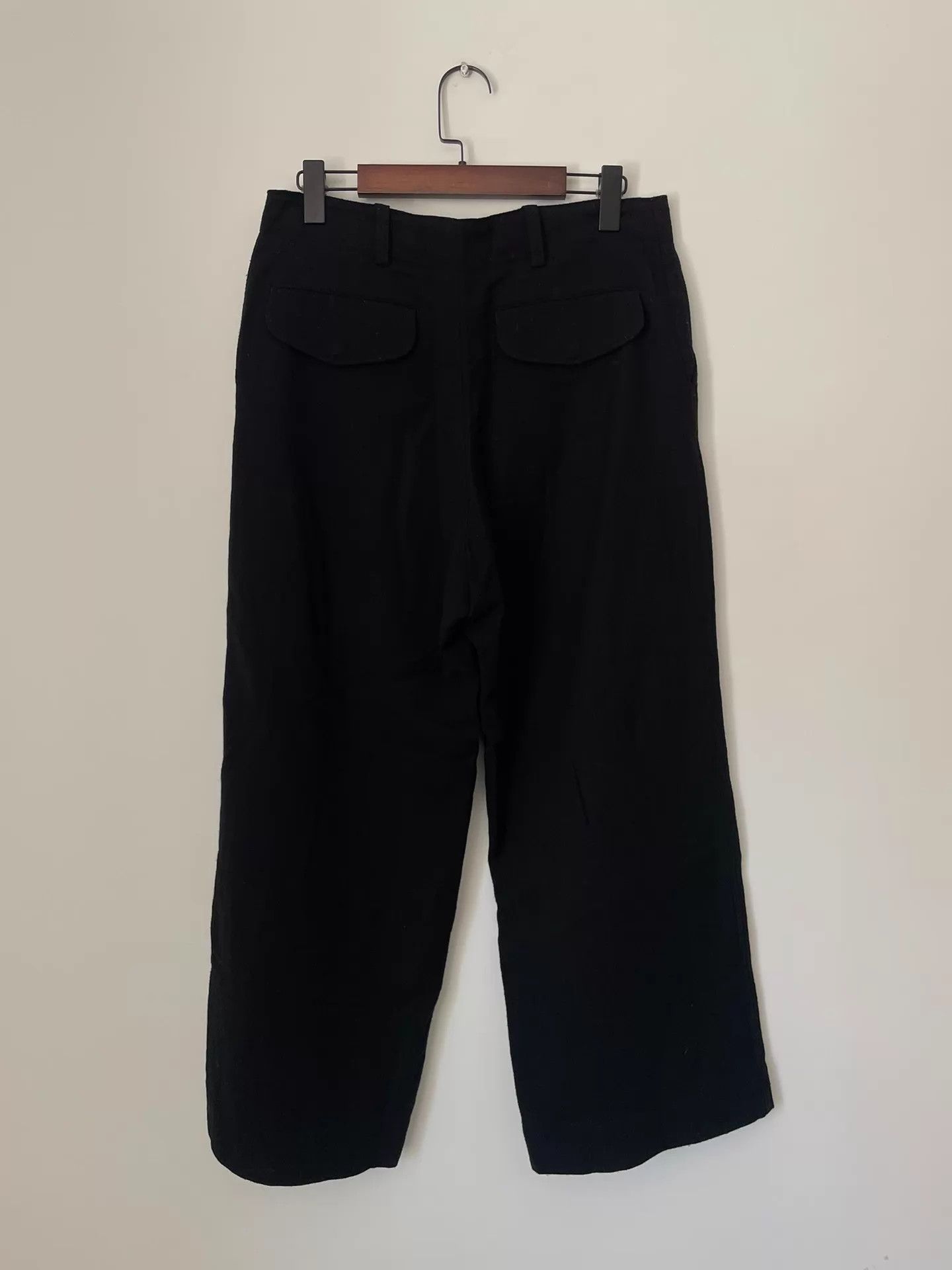 Yohji Yamamoto Yohji Yamamoto Y’s Vtg Black Wool Wide-Leg Pants 2 Size US 32 / EU 48 - 2 Thumbnail