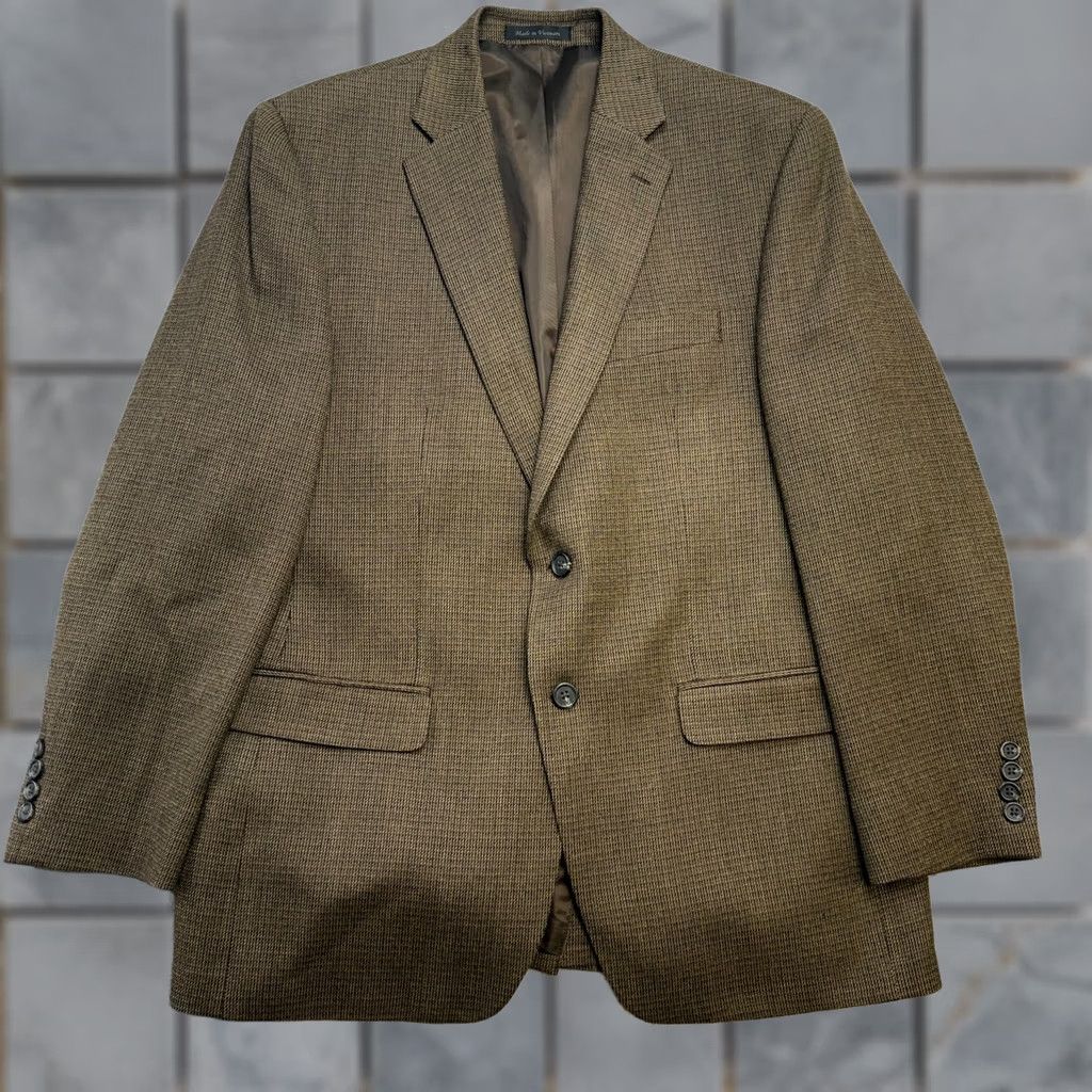 Chaps Chaps Blazer Jacket Mens 42R Brown Wool Hopsack Single-Breasted 2-Button Notch Lapel Wool | Blazer, Mens, 42, Brown, Wool, Chaps Size 42R - 1 Thumbnail
