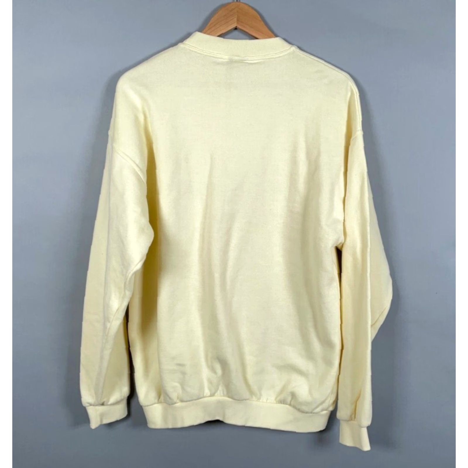 Vintage VINTAGE Amsterdam Holland Sweatshirt Adult Large Pale Yellow Embroidered Crewneck Mens Regular Logo Graphic Print 90s Retro Countries Size US L / EU 52-54 / 3 - 2 Thumbnail