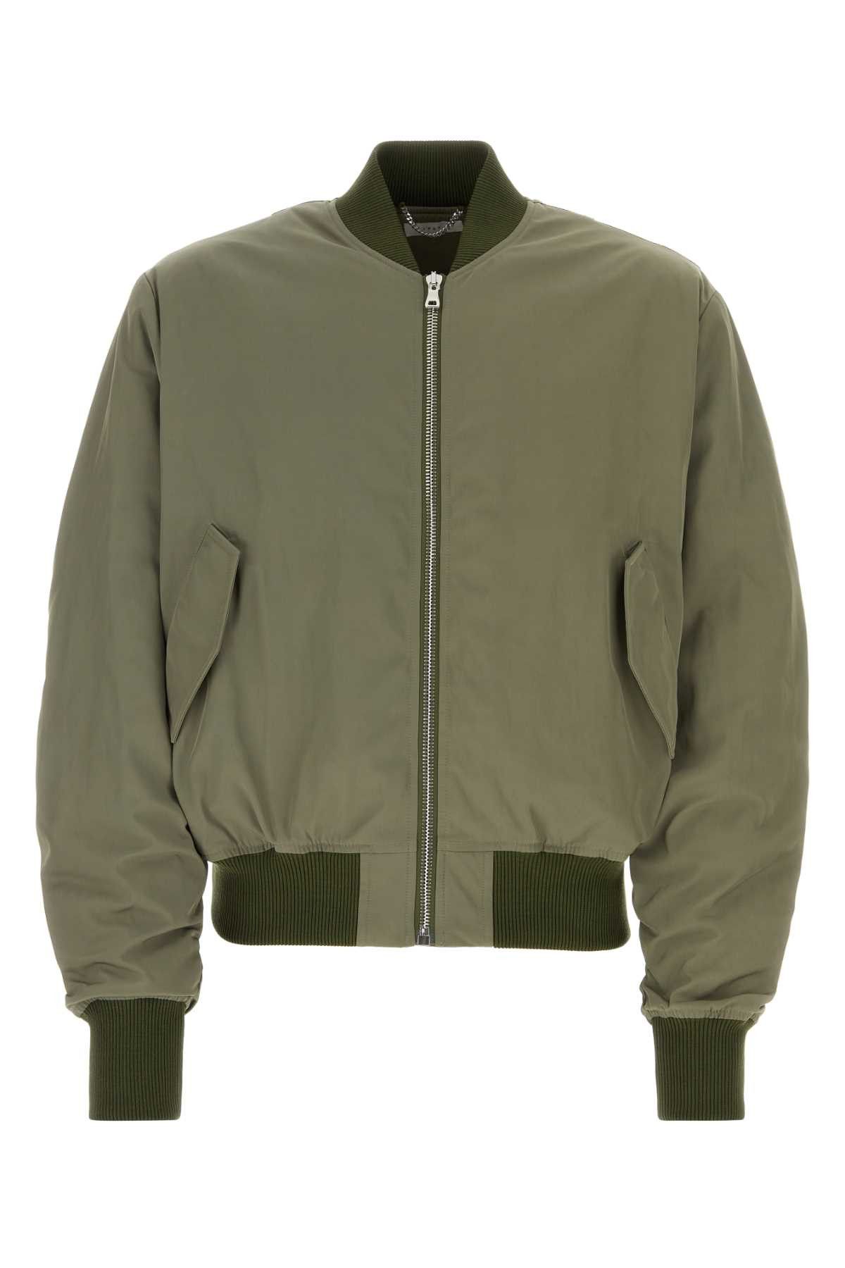 image of 1989 Studio Army Green Polyester Bomber Jacket, Men's (Size Medium)