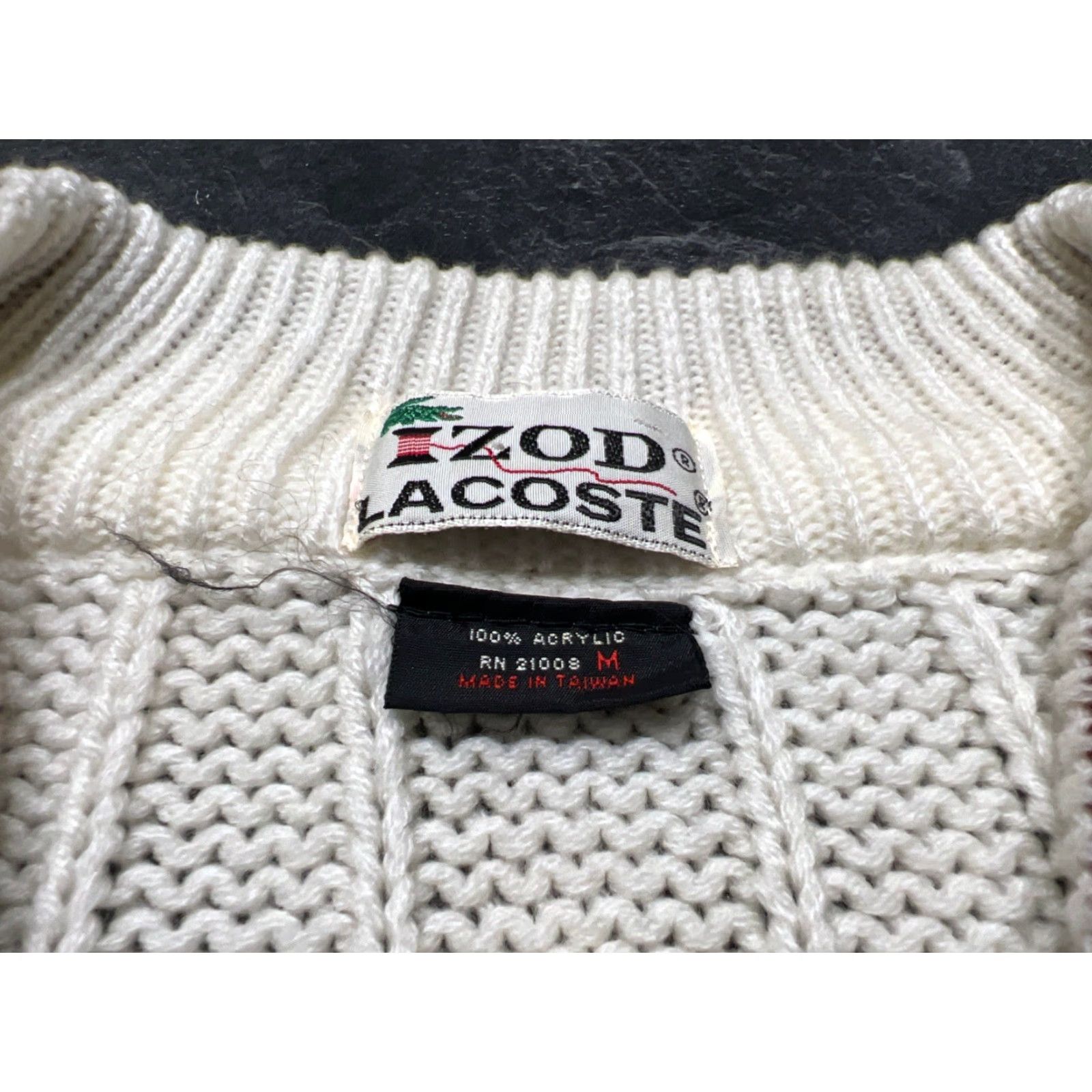 Izod Izod Lacoste Sweater Striped Mens M Red White Blue Size US M / EU 48-50 / 2 - 5 Thumbnail