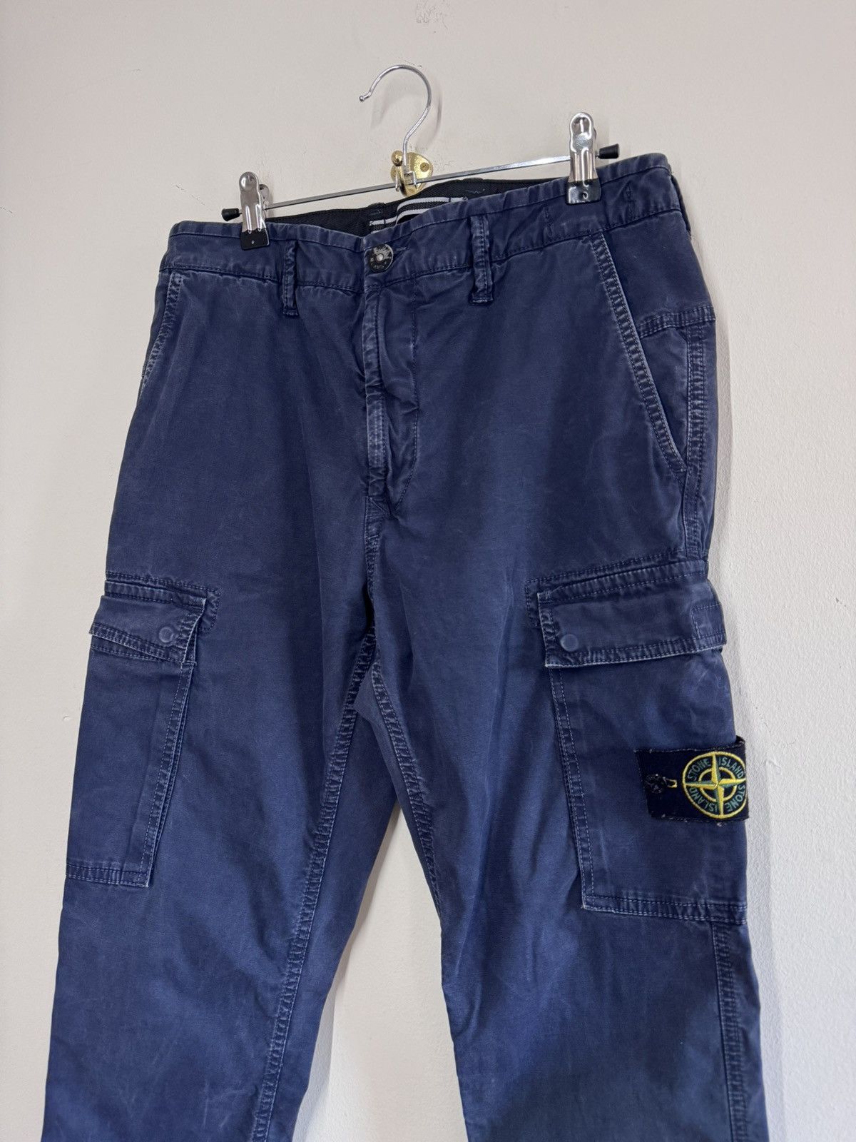 Stone Island Stone Island Marine Blue Garment Dyed Cargo Utility Pants 31 Size US 31 - 2 Thumbnail