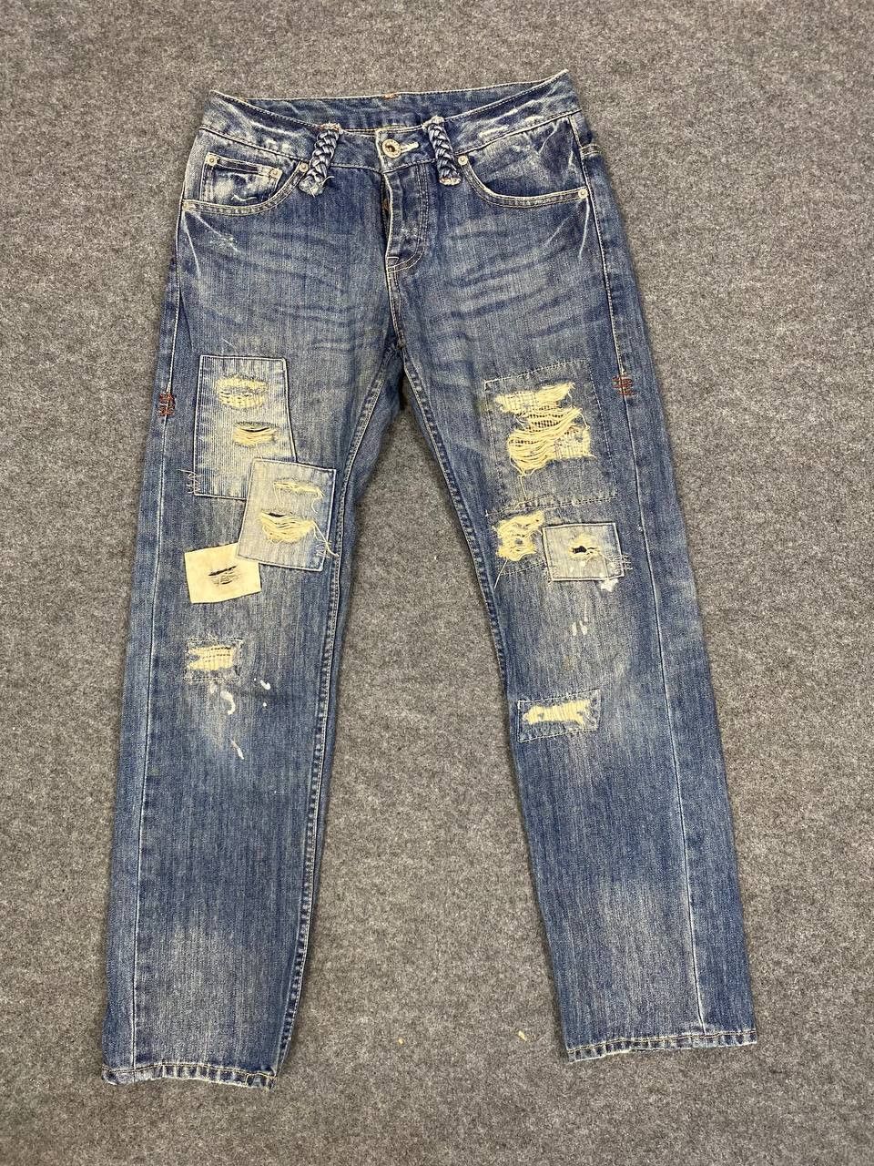 Japanese Brand vintage japanese brands distressed patchwork denim Size 30" / US 8 / IT 44 - 1 Thumbnail