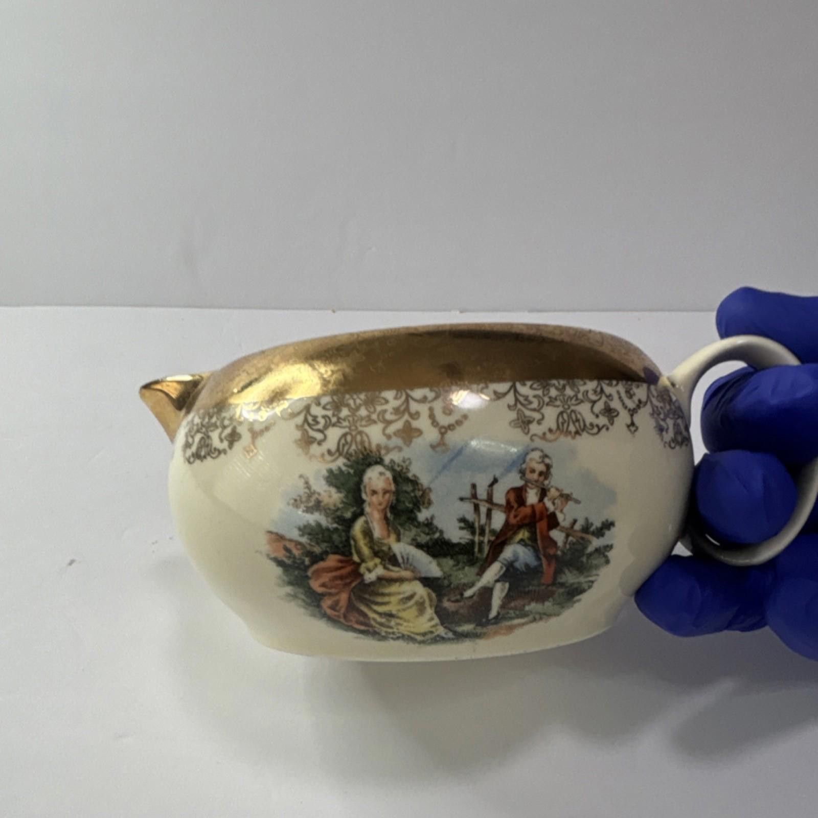 Saint Laurent Paris Sabin Crest-O-Gold 22K Ivory Porcelain Creamer Glossy Finish Size ONE SIZE - 4 Thumbnail