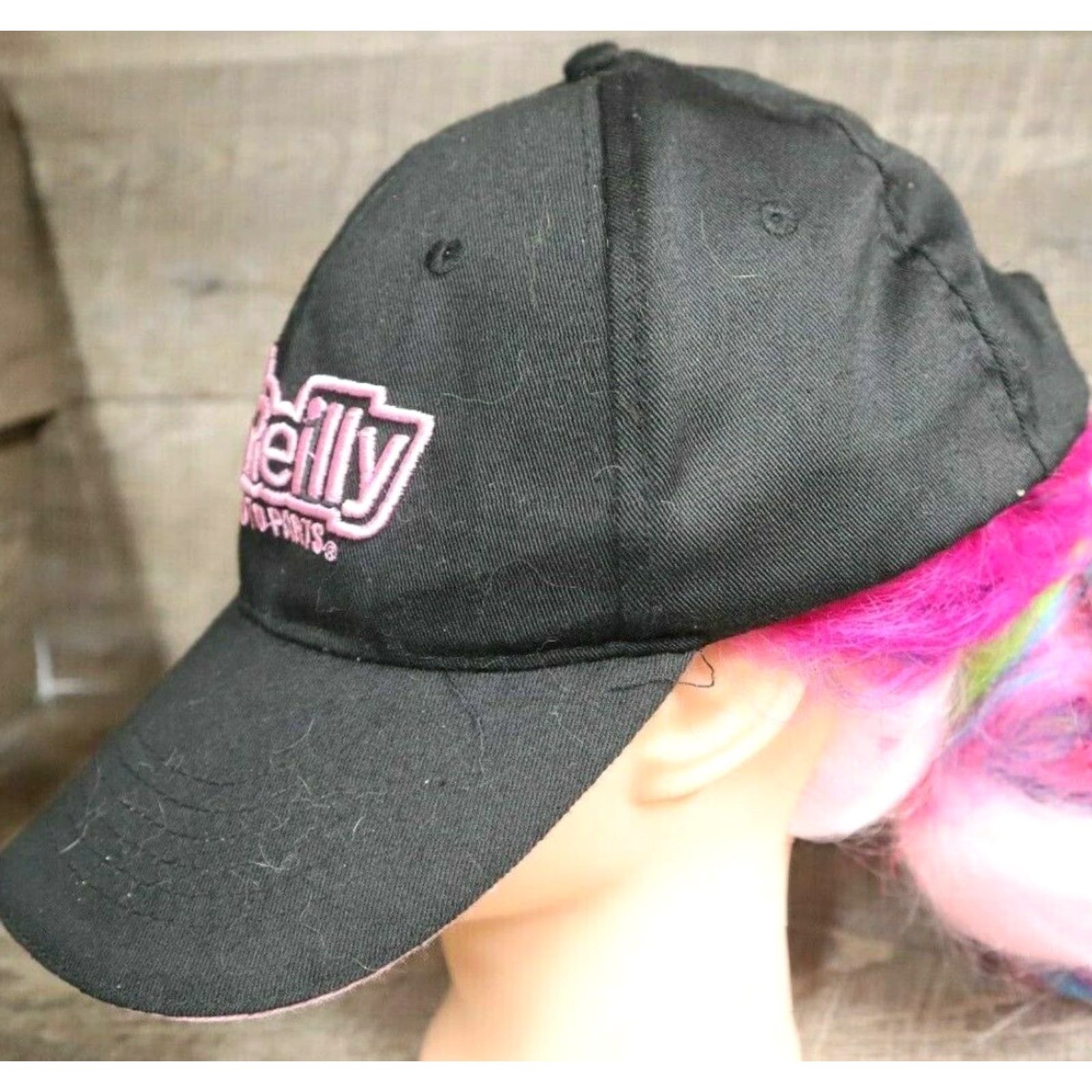 Pinko O'Reilly Baseball Cap Shirt Womens Hat Black Pink Cars Auto Parts Embroidery on front Strapback Adjustable Size ONE SIZE - 3 Thumbnail