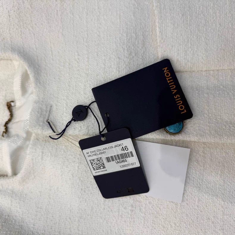 Louis Vuitton Louis Vuitton White Turquoise Collarless Jacket Size US S / EU 44-46 / 1 - 4 Thumbnail